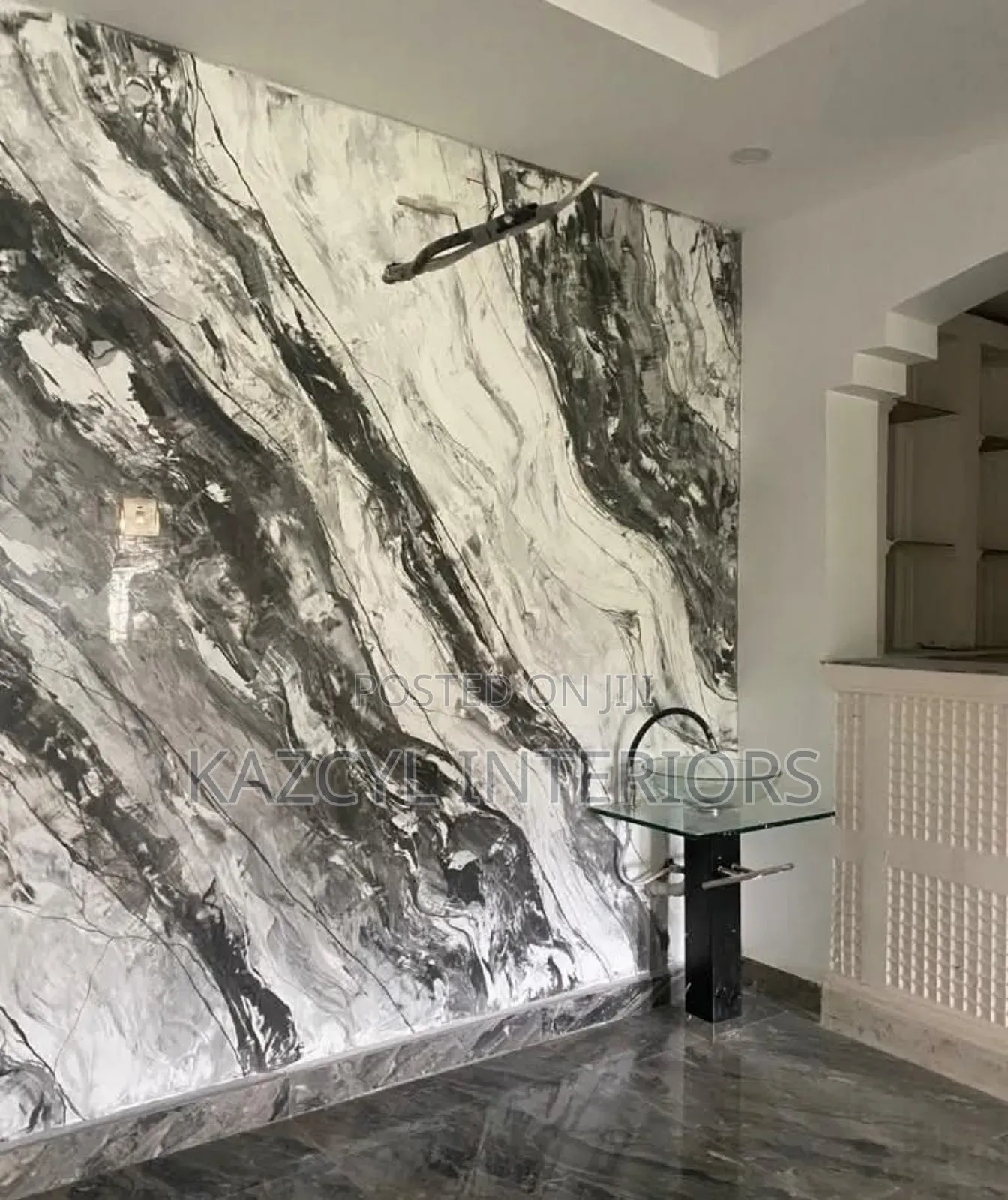 Stucco Glass Washable Wall and Marble Effect