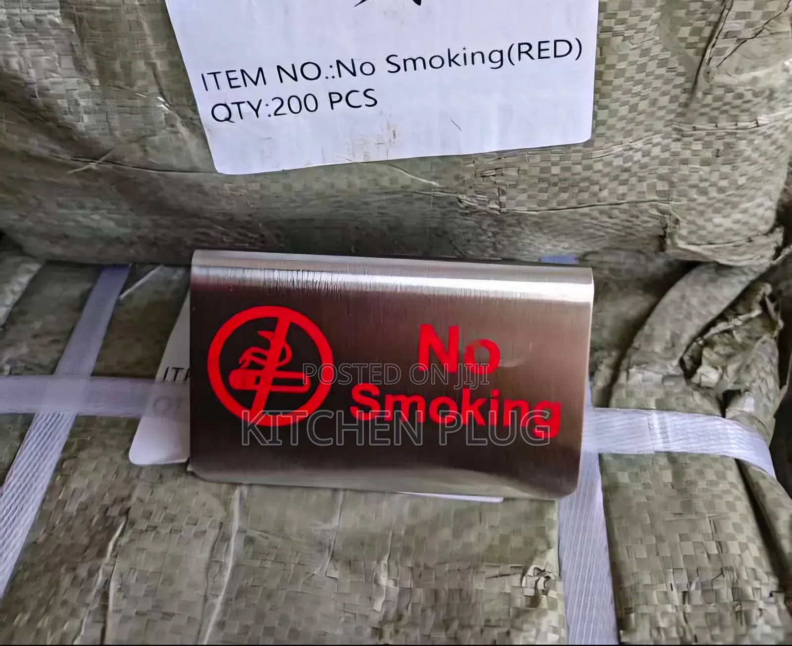 Stainless Steel "No Smoking" Sign