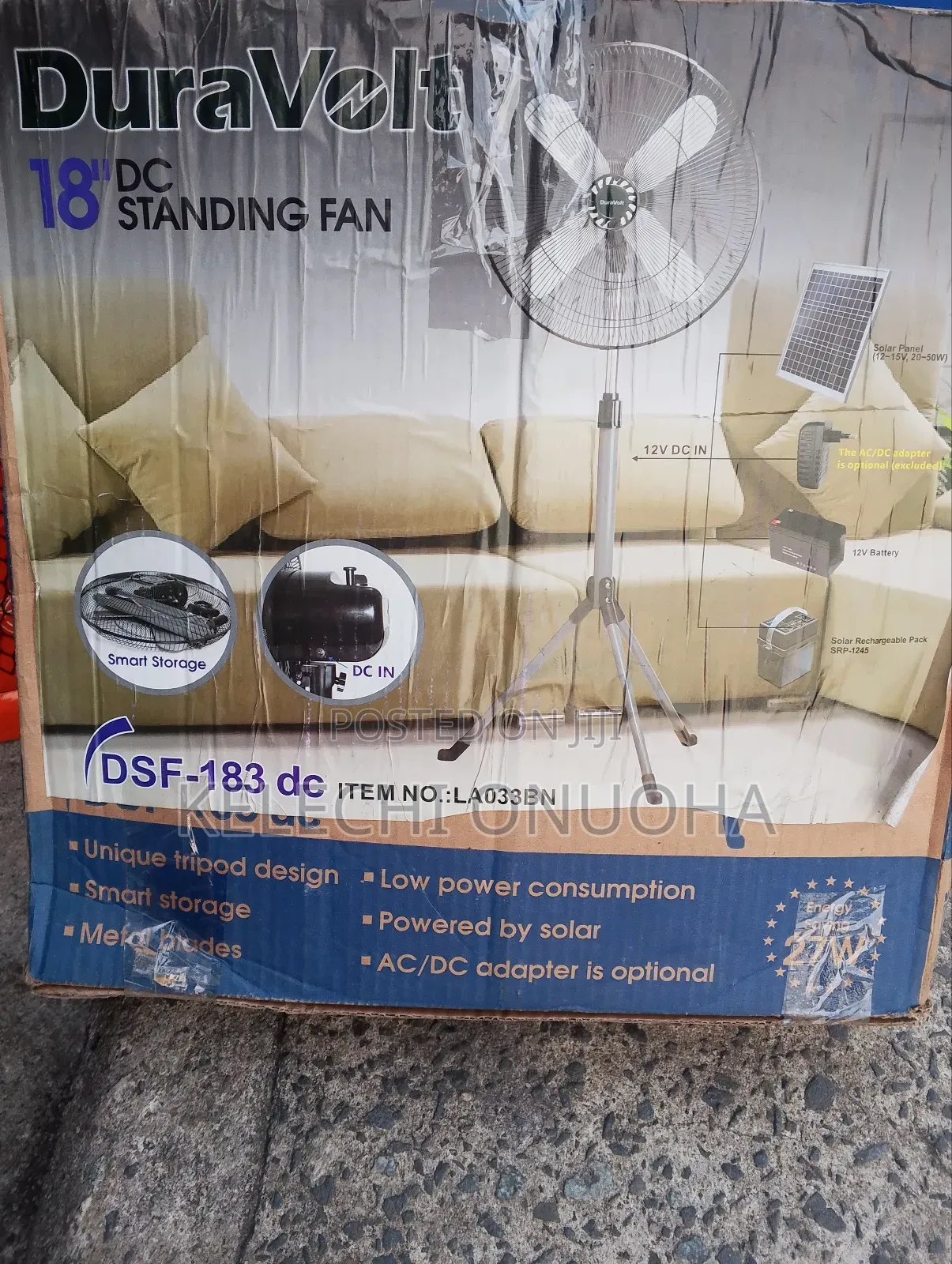 Duravolt Solar Dc Fan 18inch 27 Watts Very Low Energy