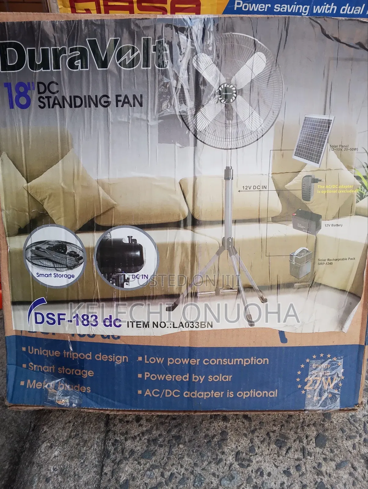 Duravolt Solar Dc Fan 18inch 27 Watts Very Low Energy