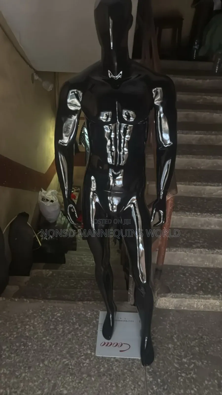 Black And White Male Fibre Display Huge Mannequin