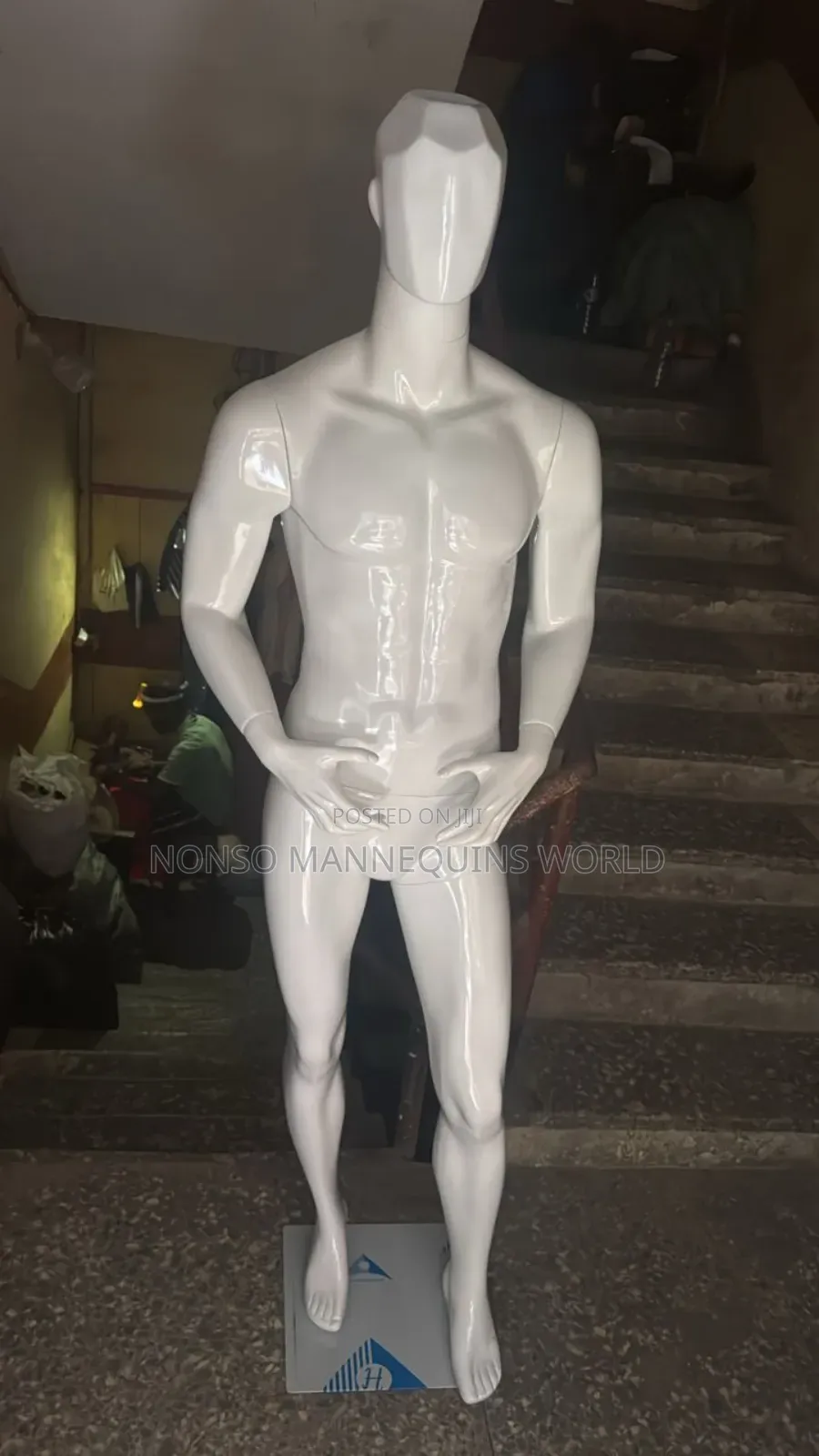 Black And White Male Fibre Display Huge Mannequin