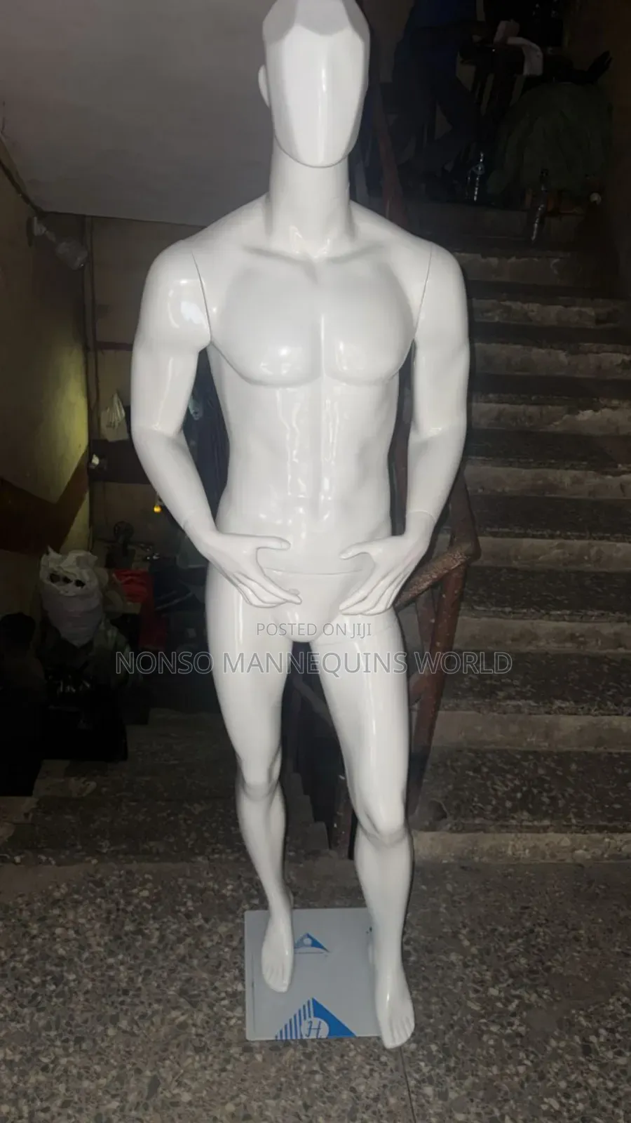 Black And White Male Fibre Display Huge Mannequin