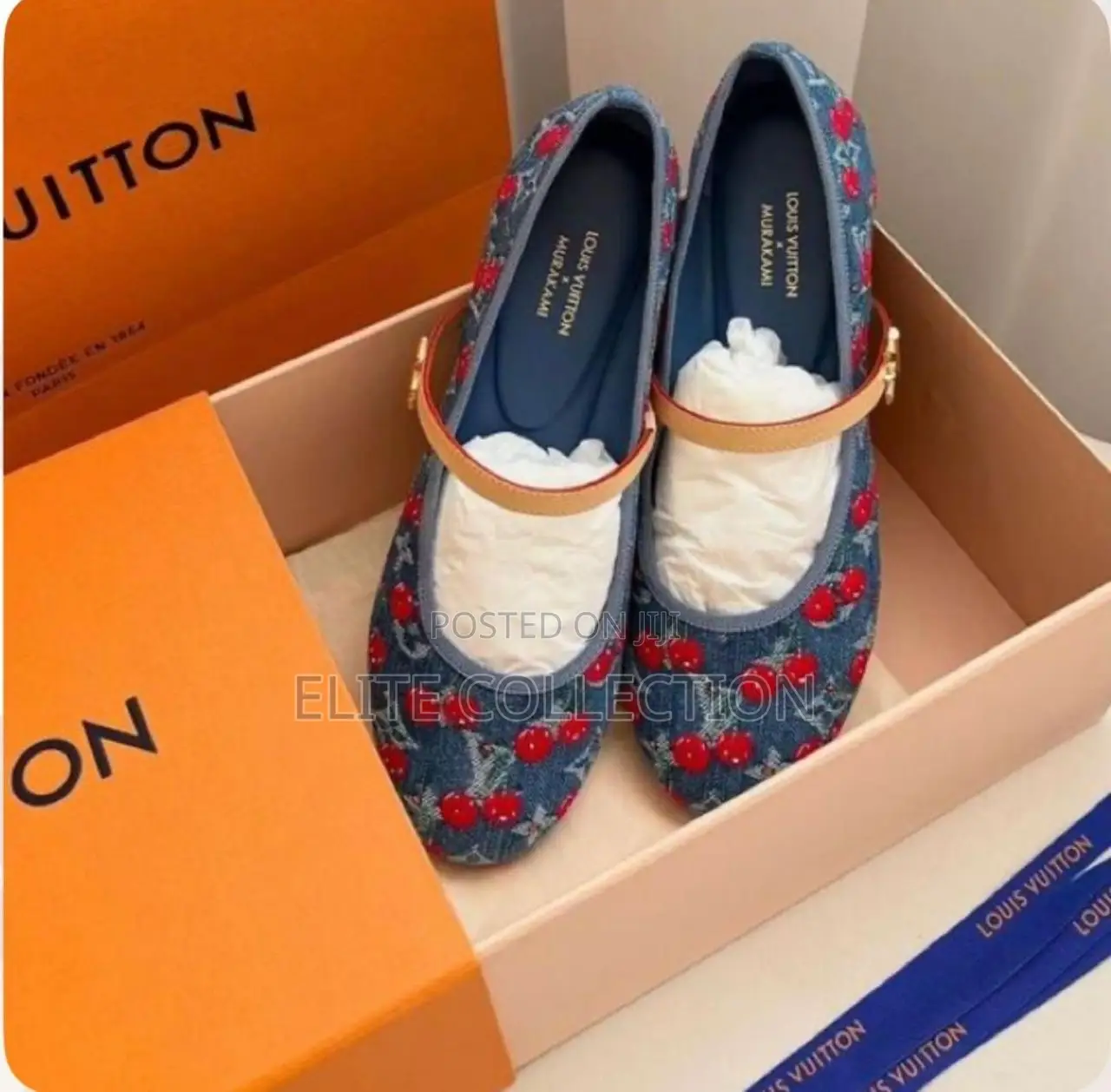 Quality Lúxury Cherry Lv Ballet Flats (Fully Boxed) Size : 37-42