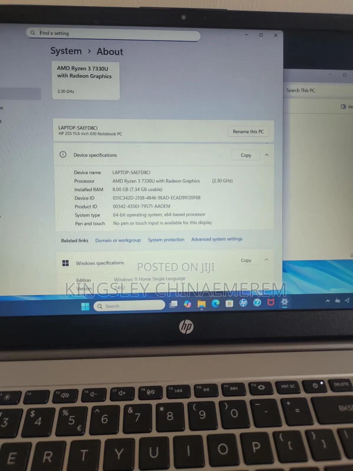 New Laptop HP 255 G8 8GB AMD Ryzen 3 SSD 512GB