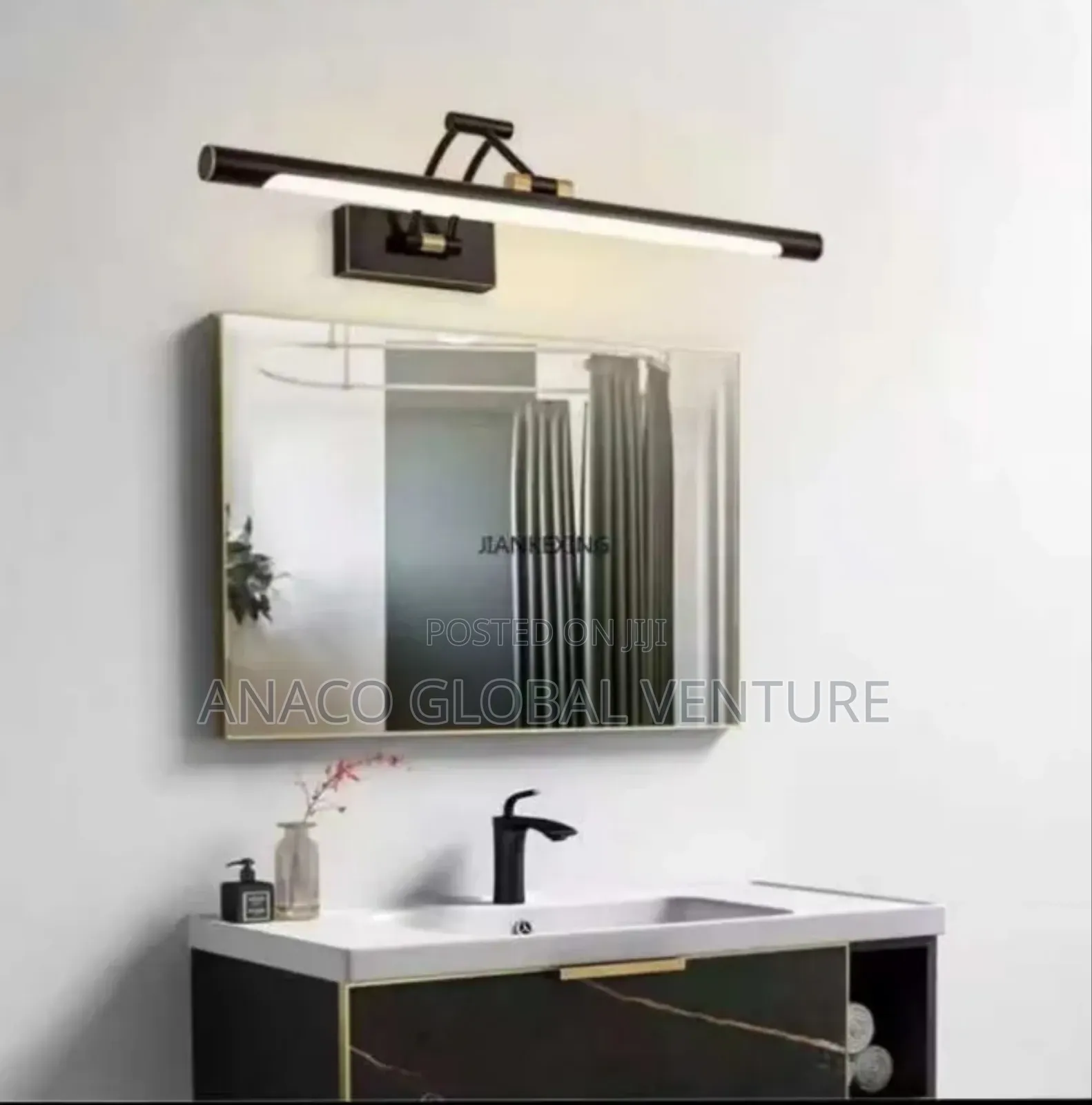 Classic Led Mirror Light 3 Colour's Light Black Body