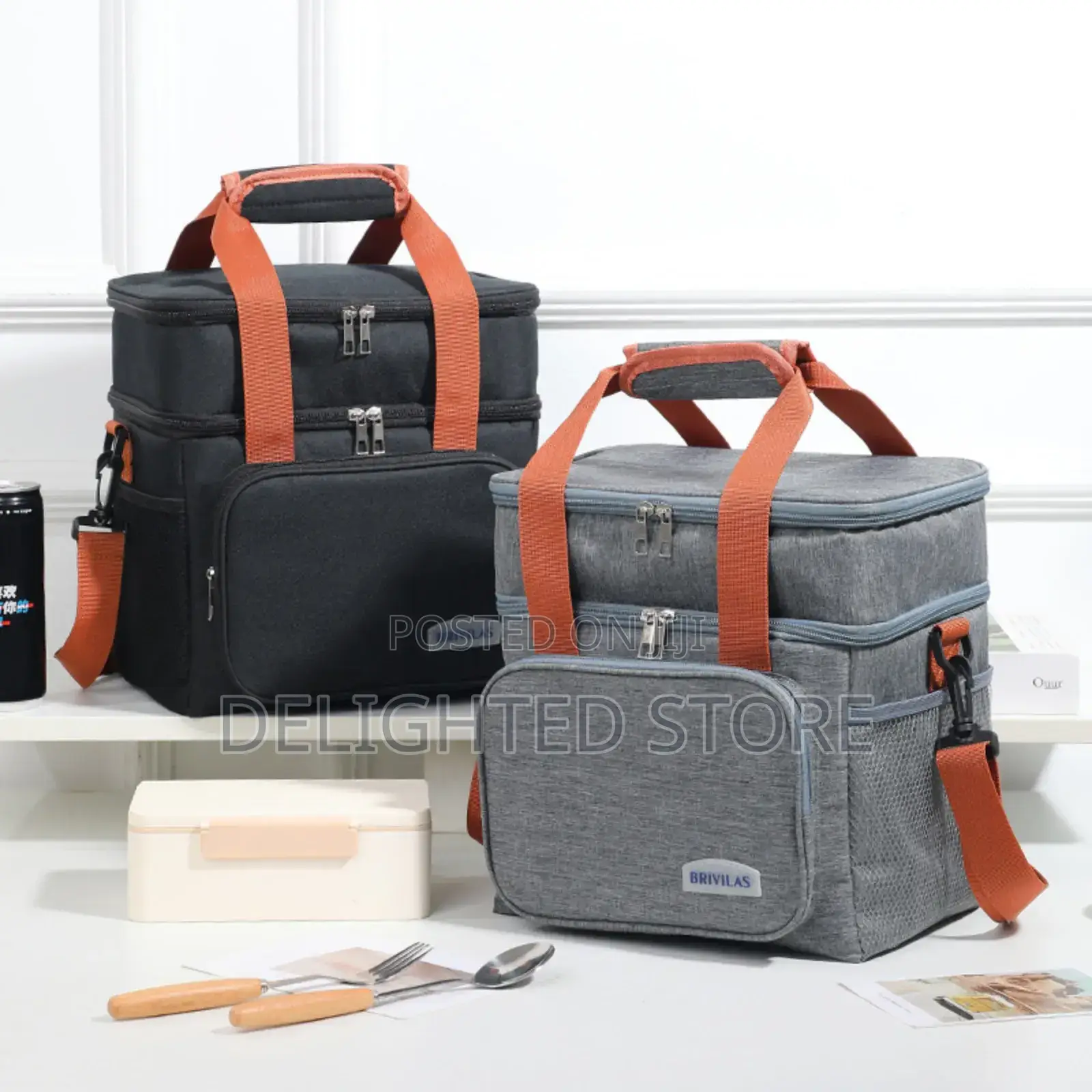 Double Layer High Diagonal Insulated Lunch Bag