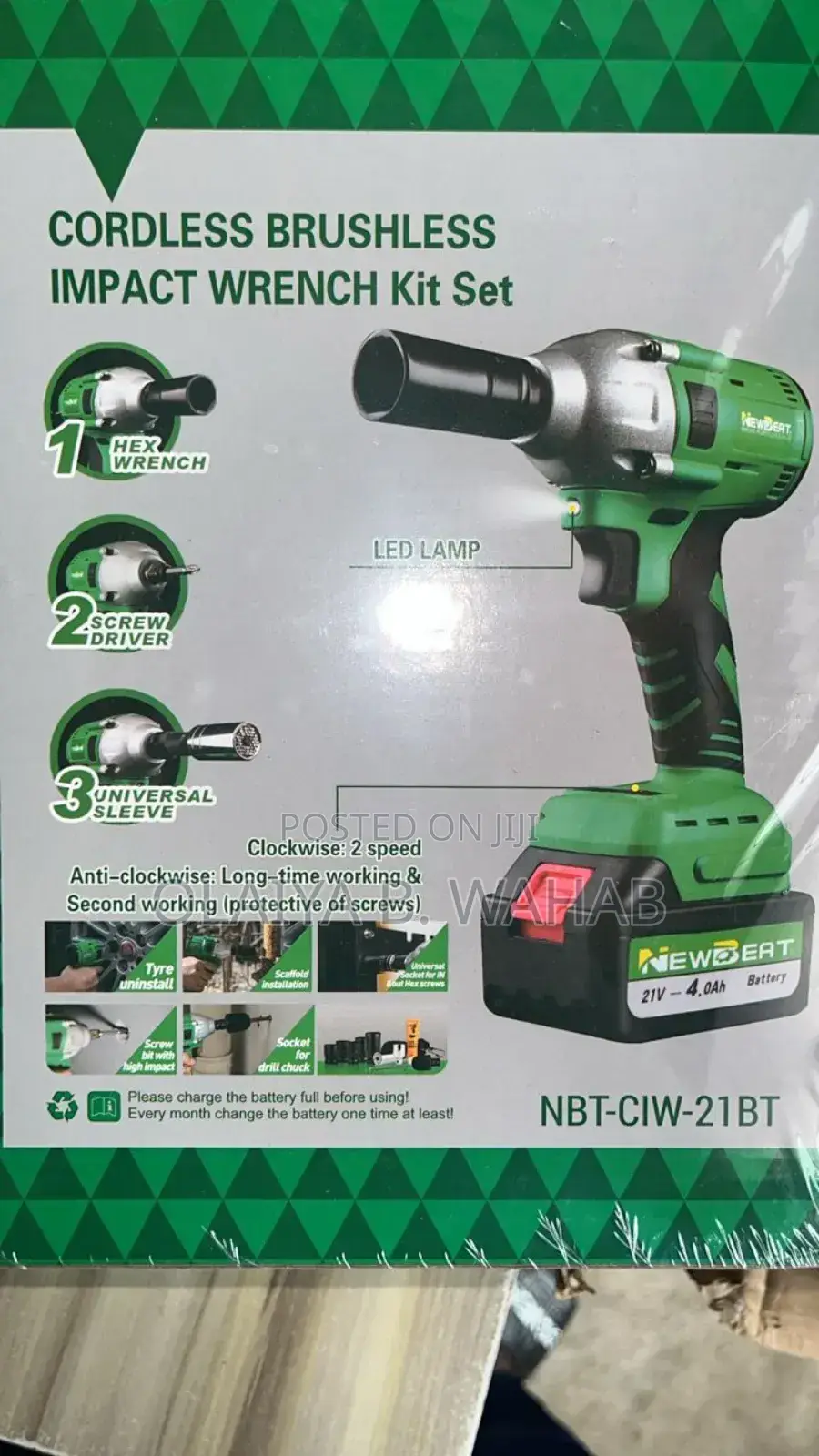 Newbeat 21v Brushless Impact Wrench Kit – 330nm 1/2′′ Drive