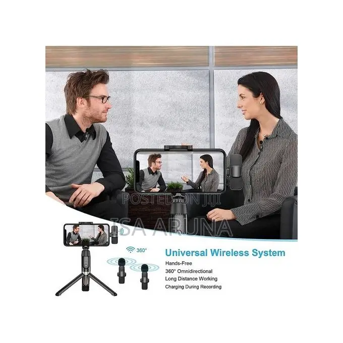 Double Wireless Lapel Microphone Tie Mic Type-c Phones Android iPhone