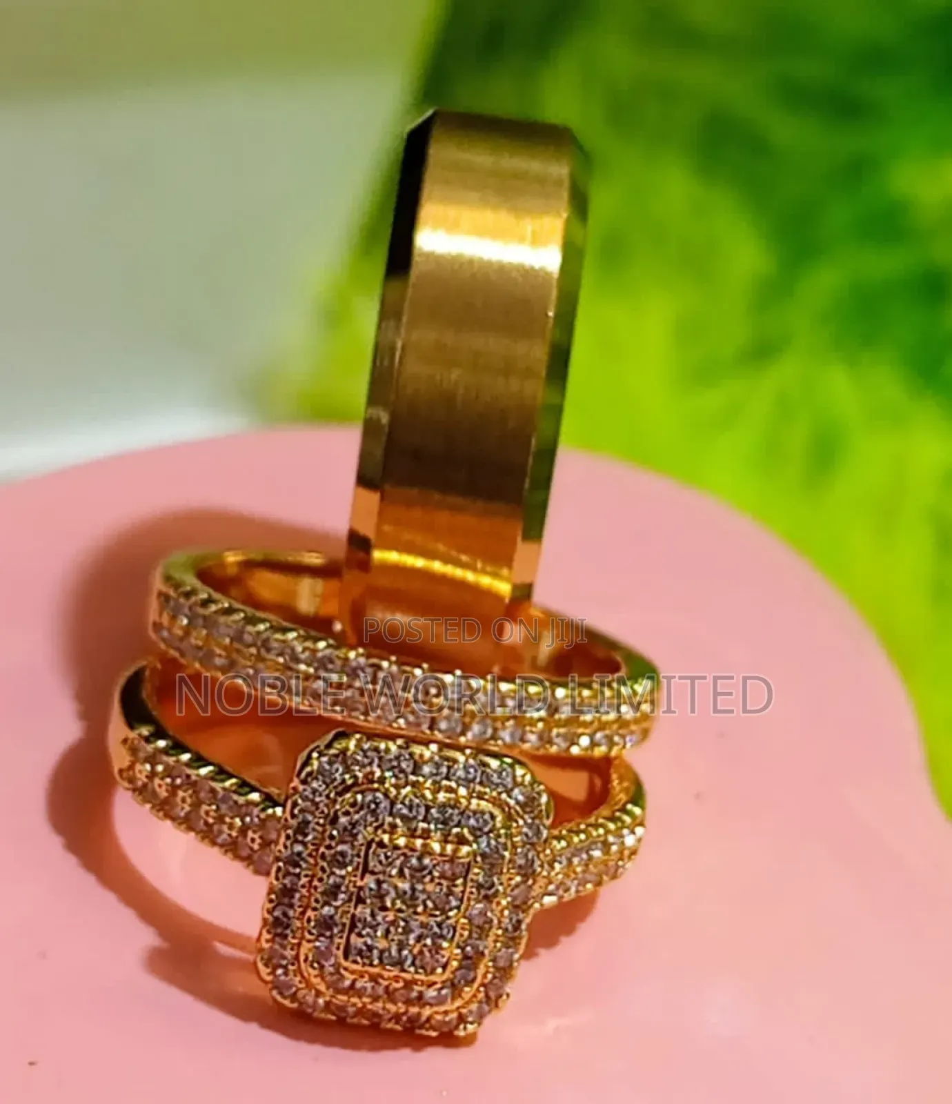 High Shine Gold Zirconia Wedding Rings Gl 8h
