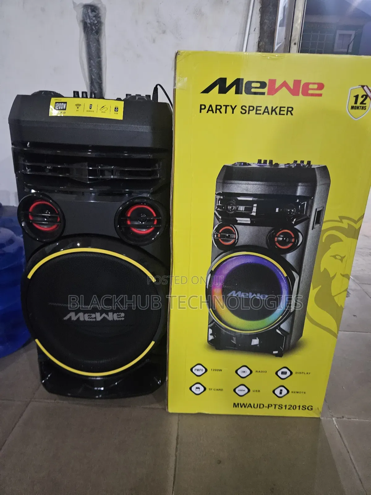 Mewe Party Speaker Mwaud-Pts1201sg With Microphone