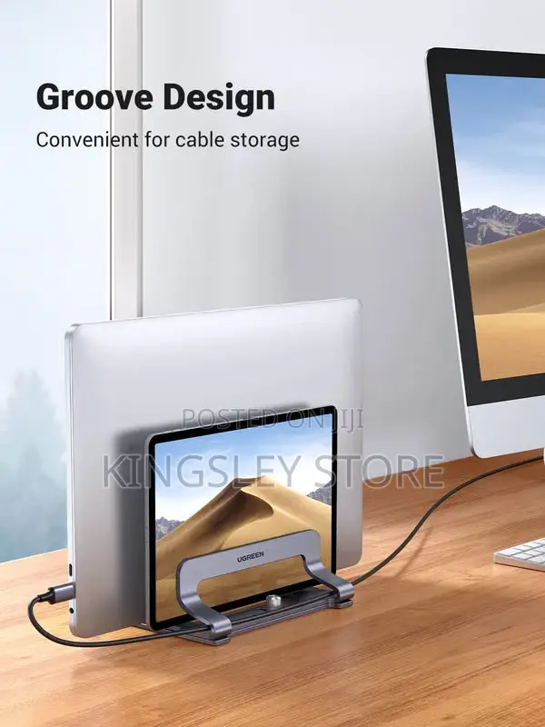Ugreen Vertical Laptop Stand Holder Desk Dual Aluminum Dock Compatible