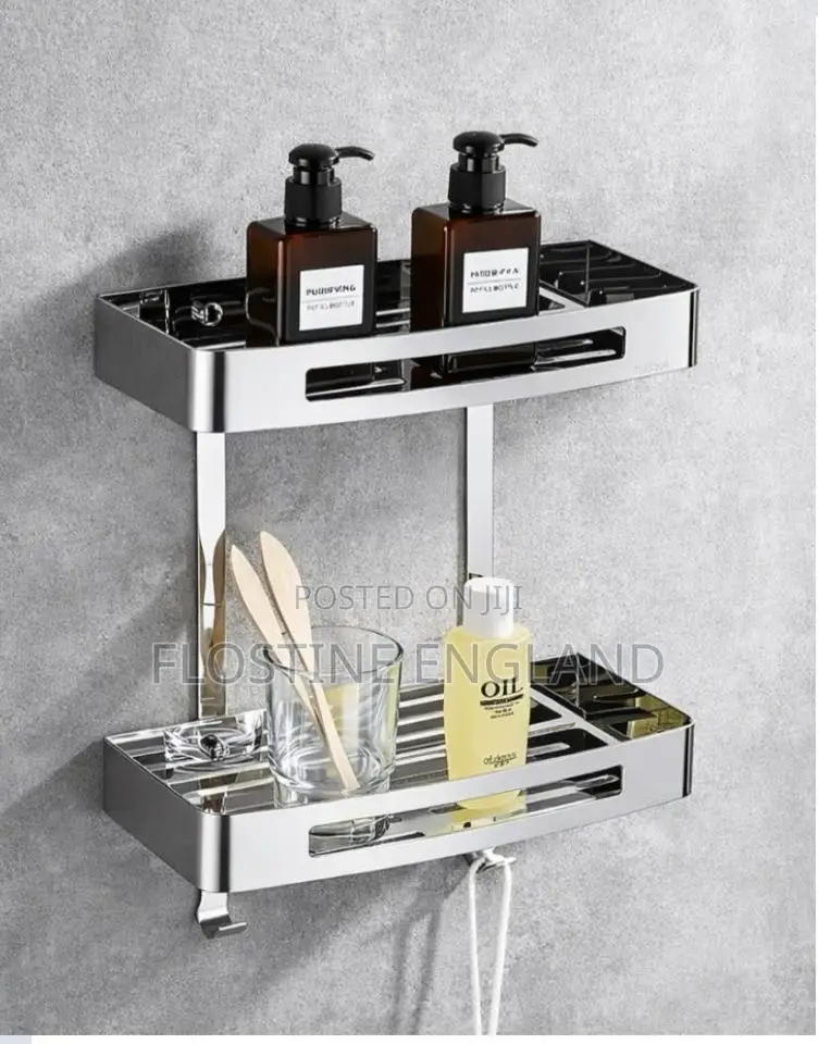 Silver Bathroom Shelves