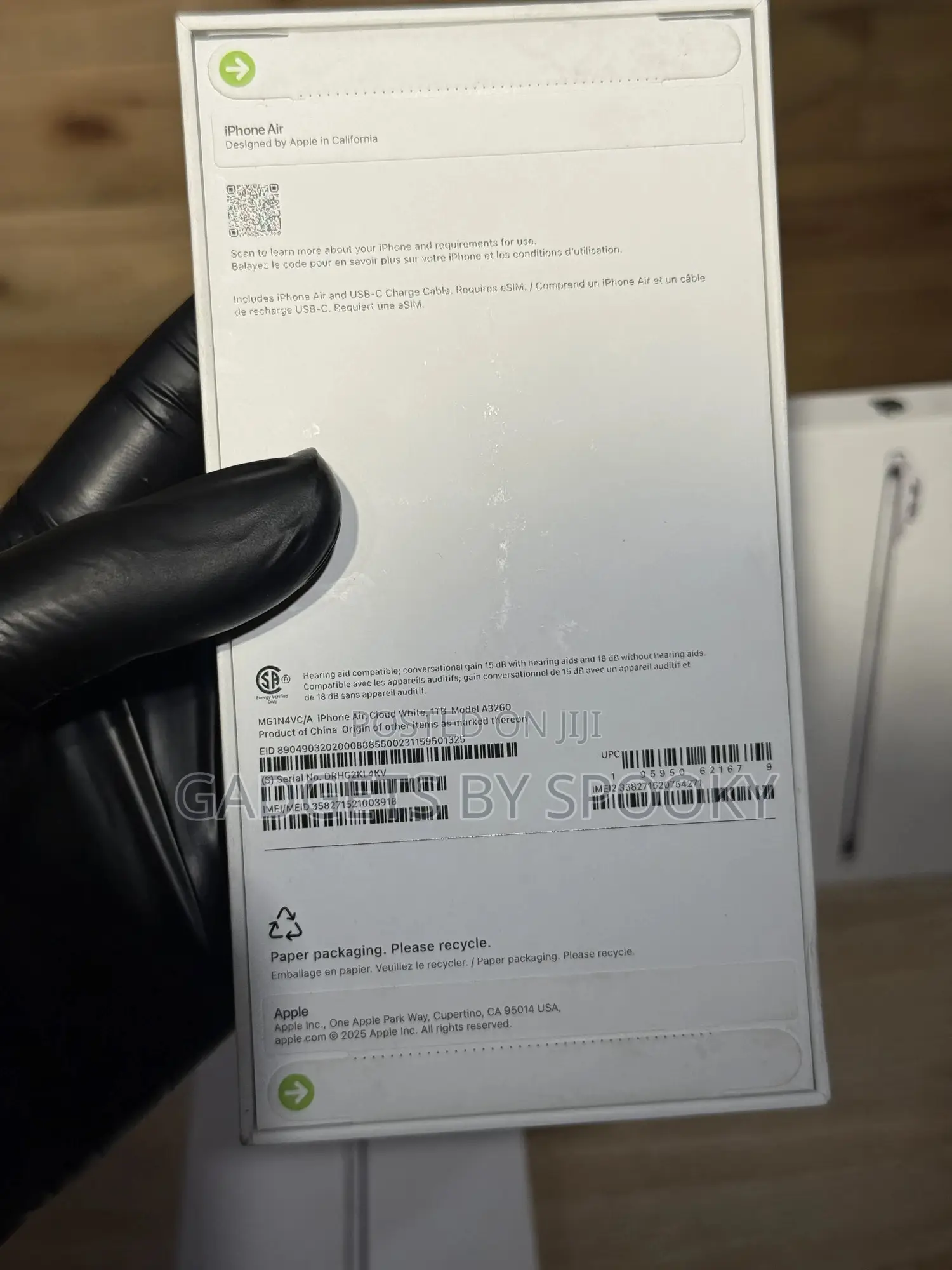 New Apple iPhone Air 1 TB White