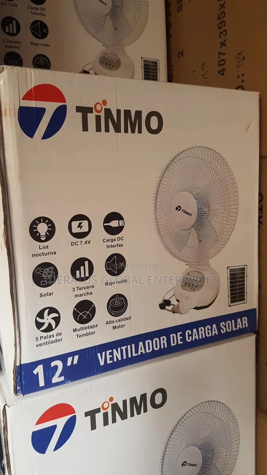 Tinmo Rechargeable Solar Fan 12"