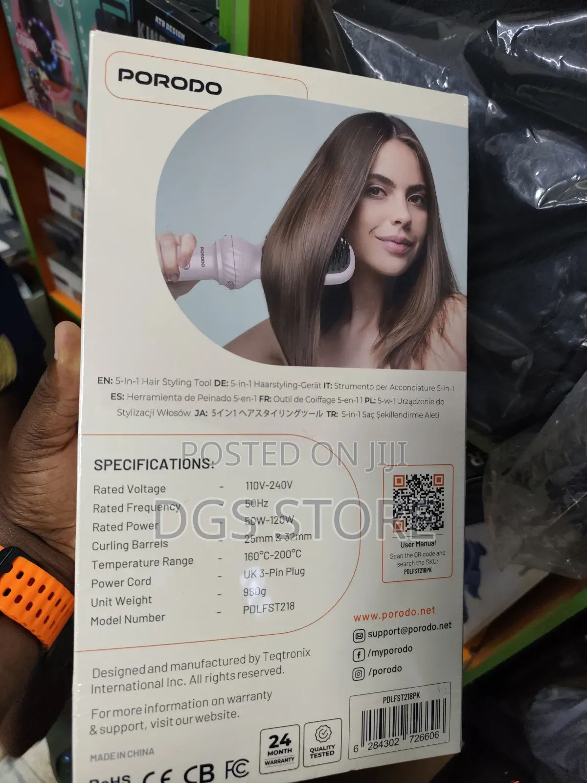 Porodo 5in1 Hair Styling Tool Auto Wrap Curling Straightening