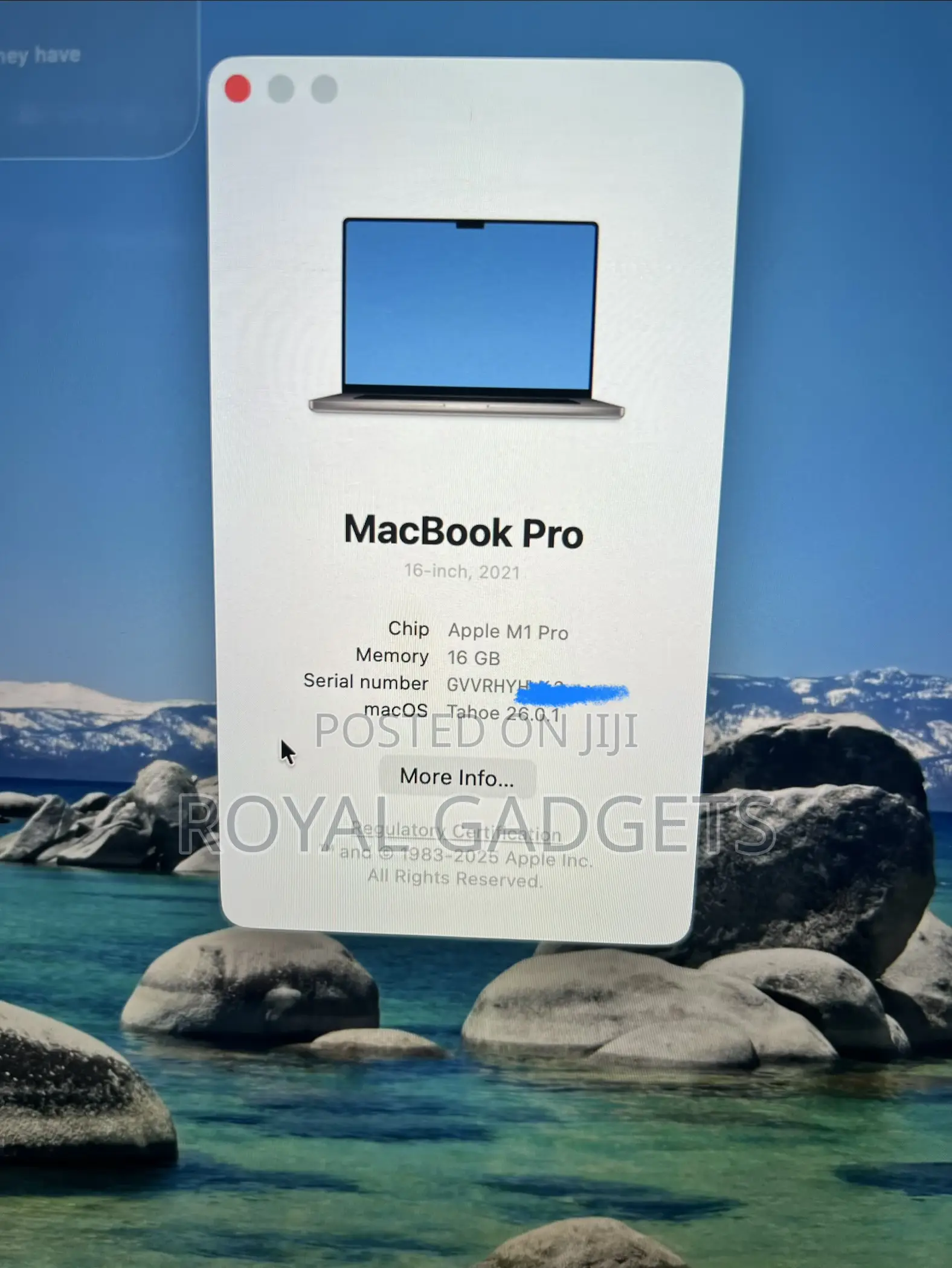 Laptop Apple MacBook Pro 2021 M1 16GB Apple M1 Pro SSD 500GB