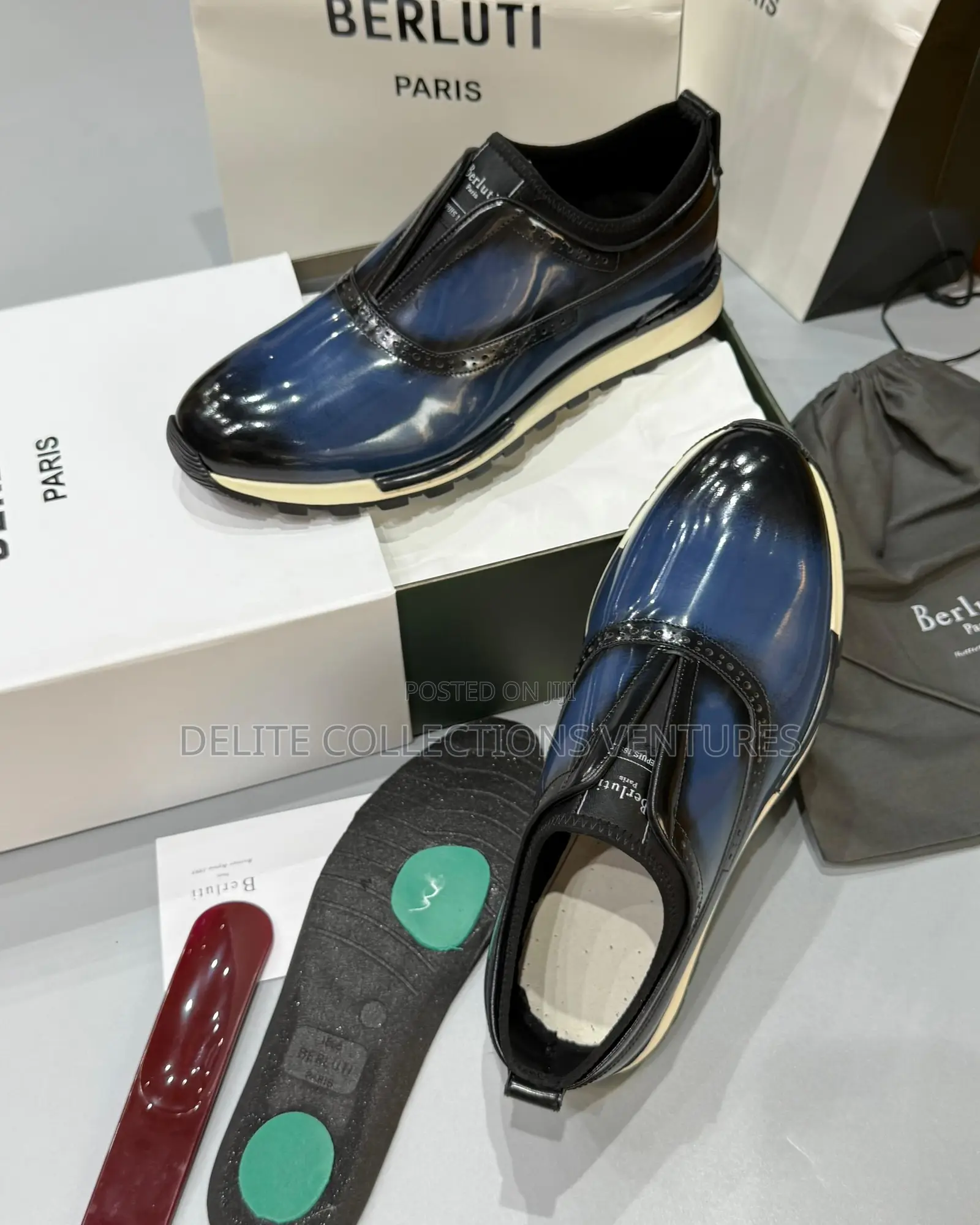*Berluti Fast Track Leather and Knit Slip-on Sneaker* Available In
