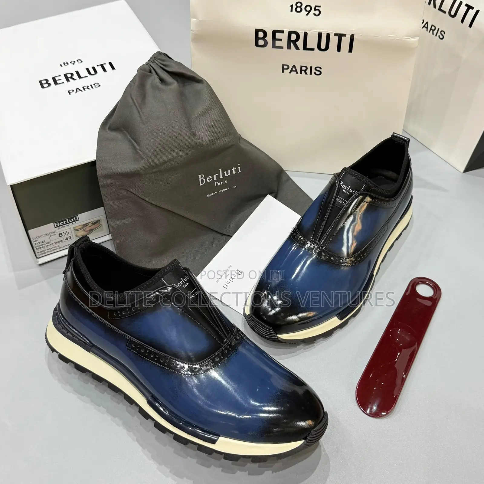 *Berluti Fast Track Leather and Knit Slip-on Sneaker* Available In