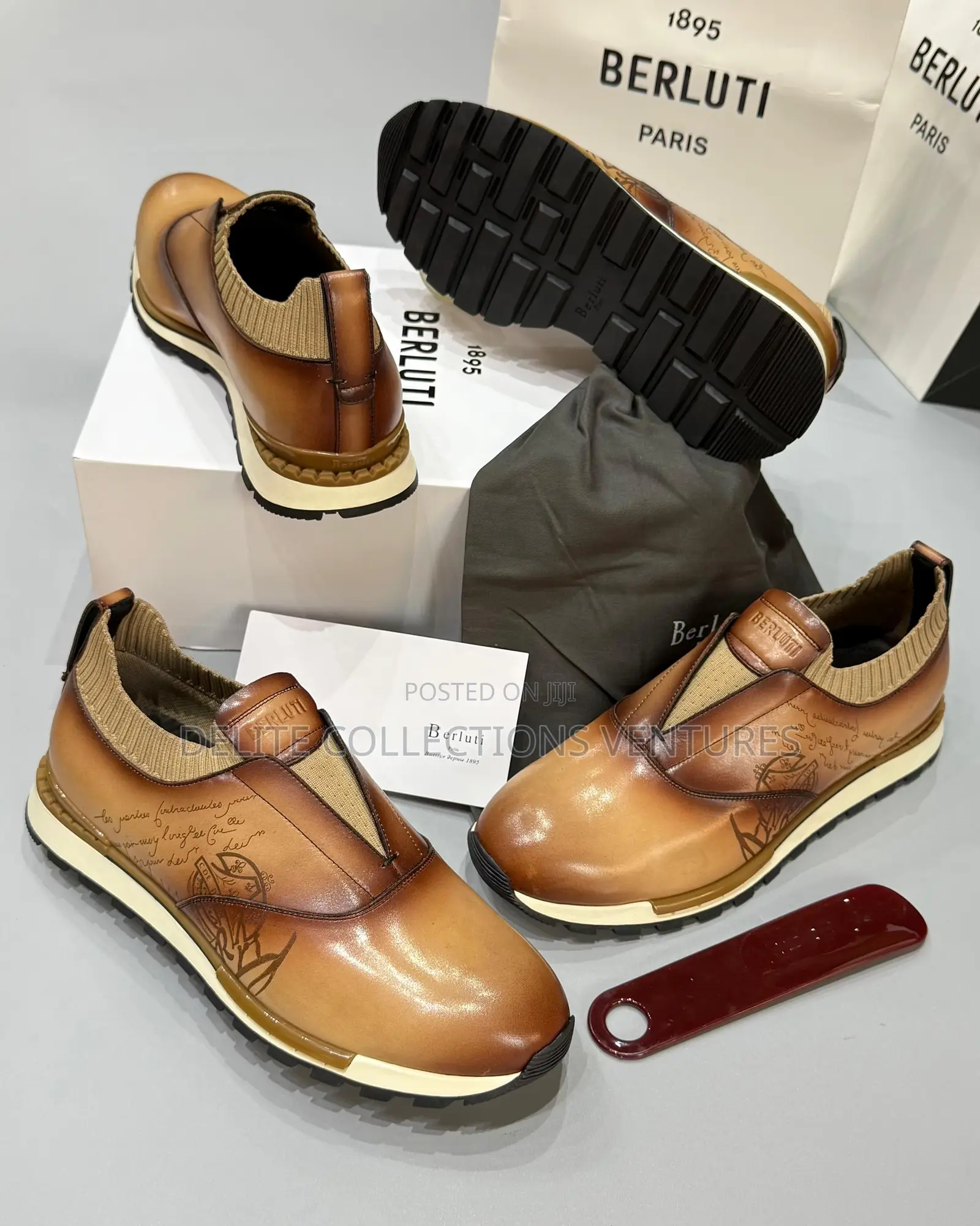*Berluti Fast Track Leather and Knit Slip-on Sneaker* Available In