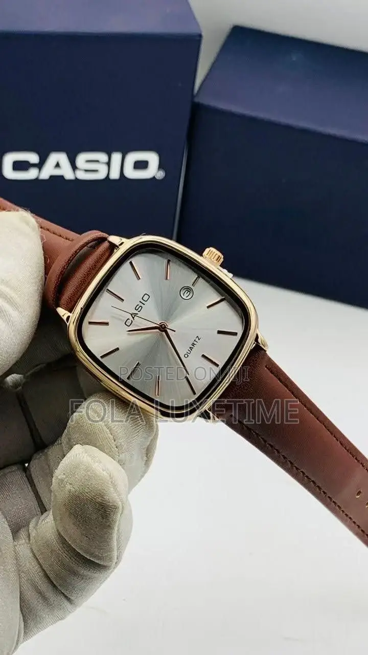 Casio Leather Wrist Watch Water Proof With Date