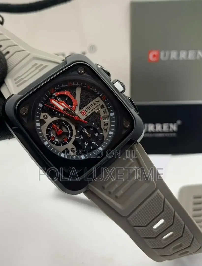 Curren Chronograph Robber Watch With Full Package