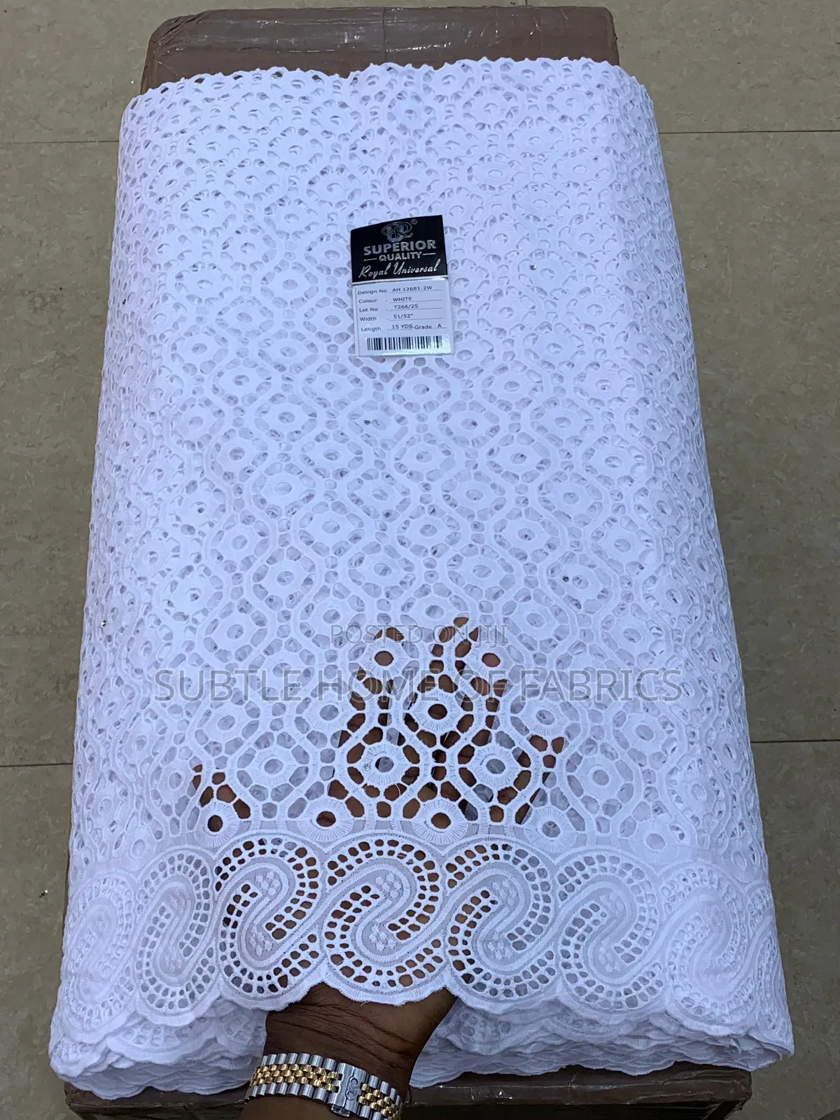 Premium White African Lace Fabric – Perfect for Eid 2026 Outfits