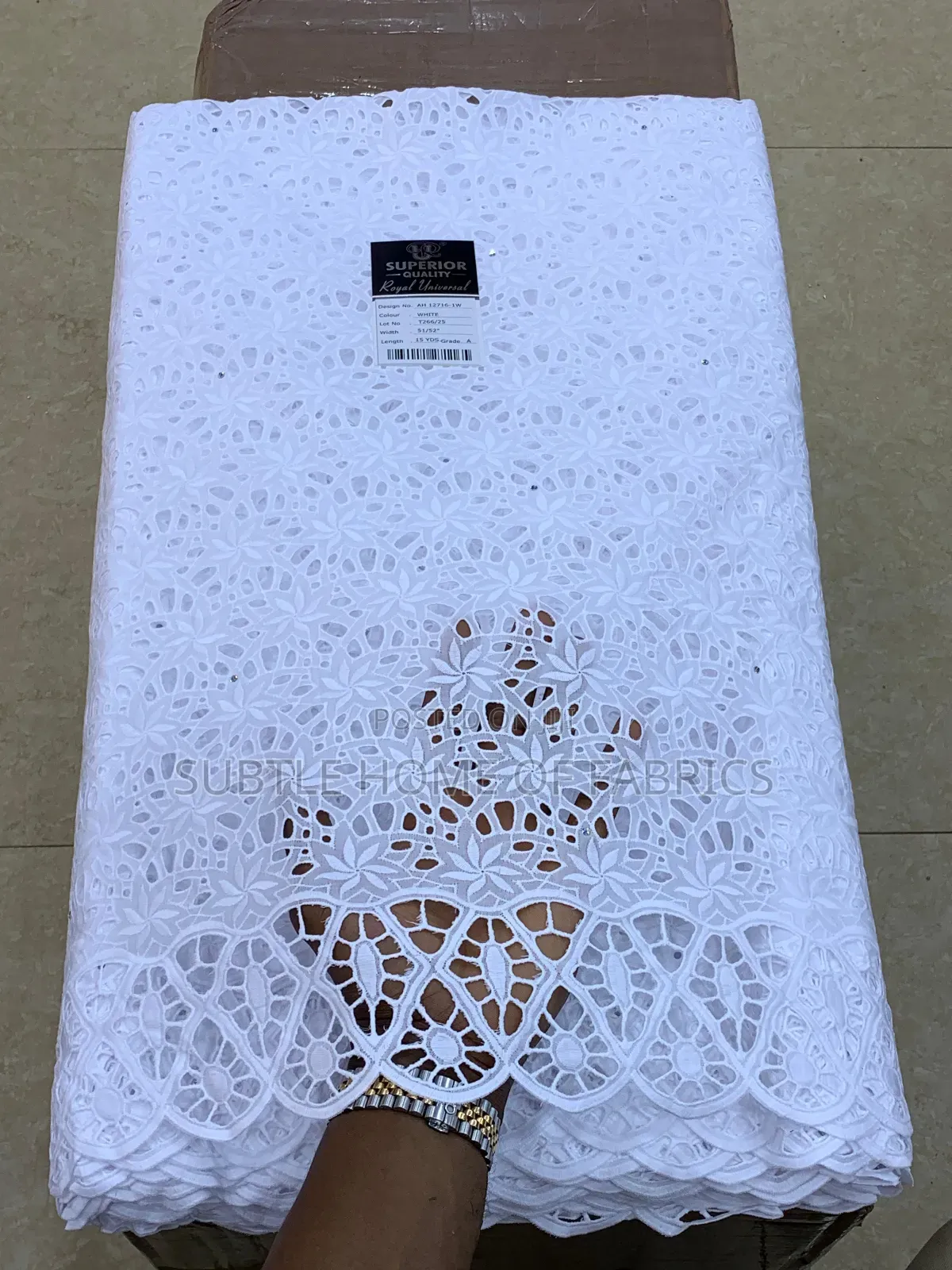 Premium White African Lace Fabric – Perfect for Eid 2026 Outfits