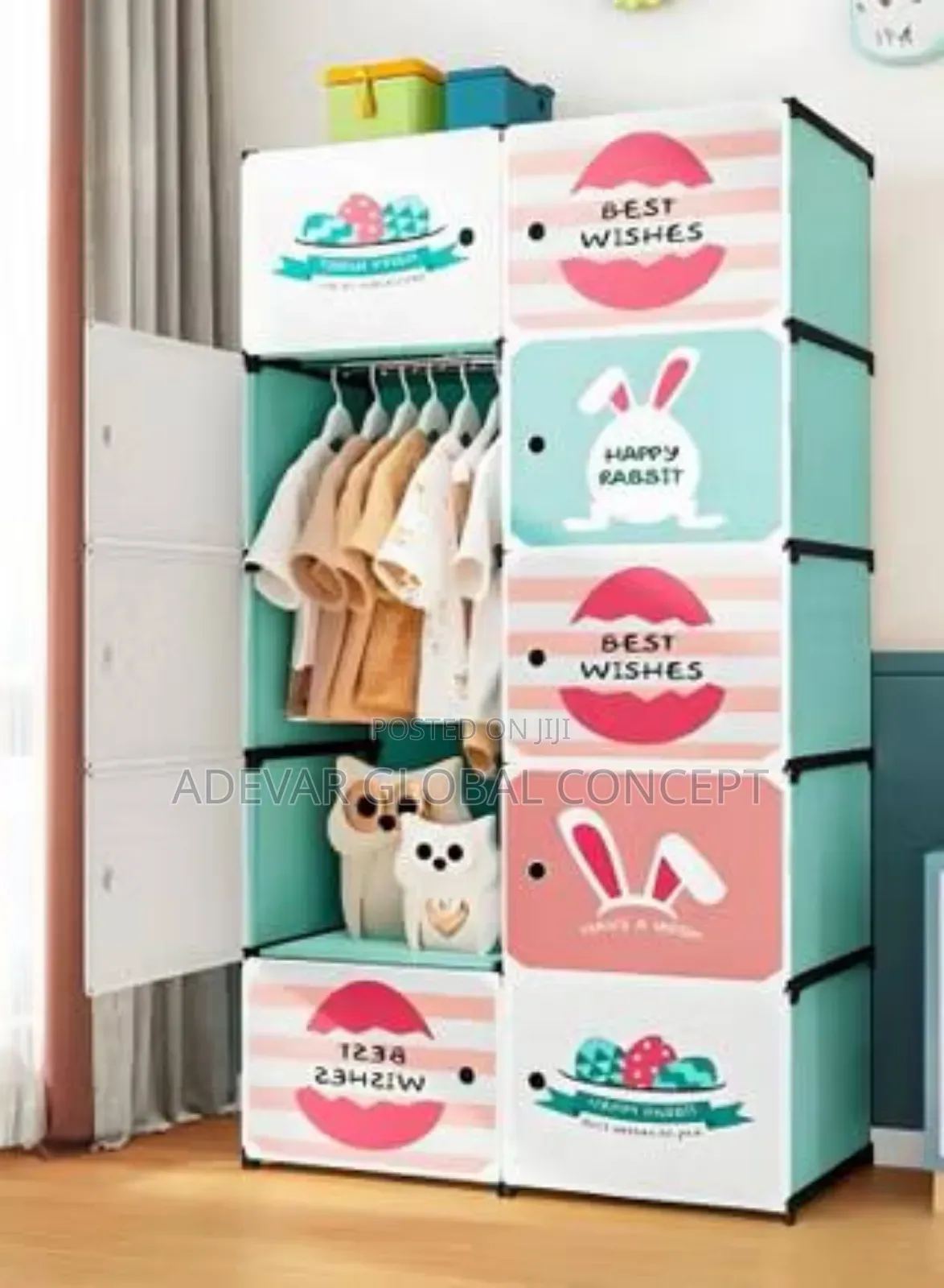 Mobile Kids Storage Wardrobe - Size: 81cm X 49cm X 124cm