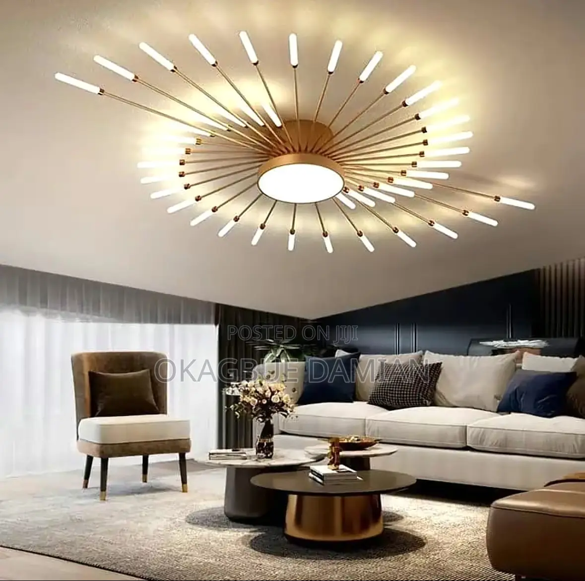 28 Hand Lamps Chandelier Gold Color