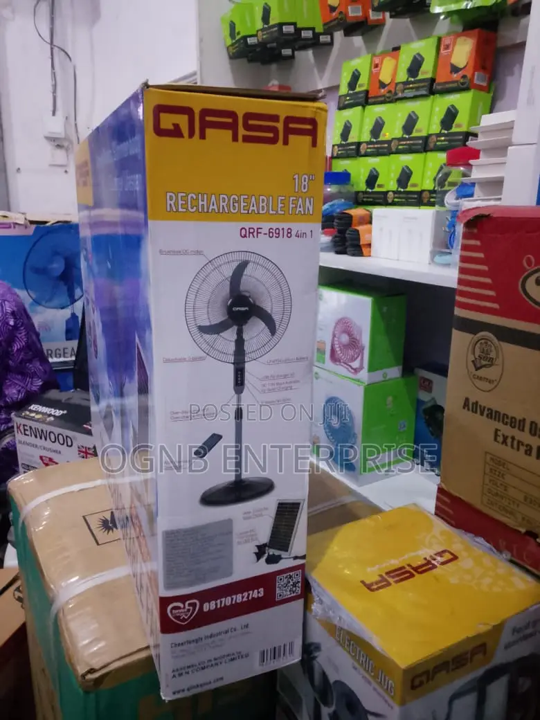 18" Qasa 4 in 1 Rechargeable Fan QRF 6918
