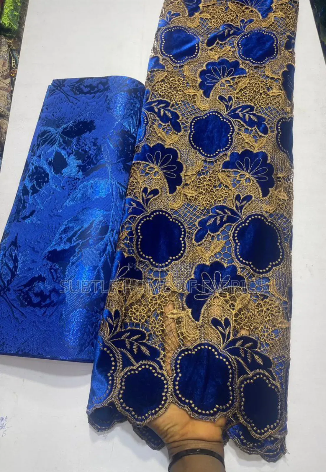 Luxury Velvet Lace With Gold Embroidery – Perfect for Eid Events