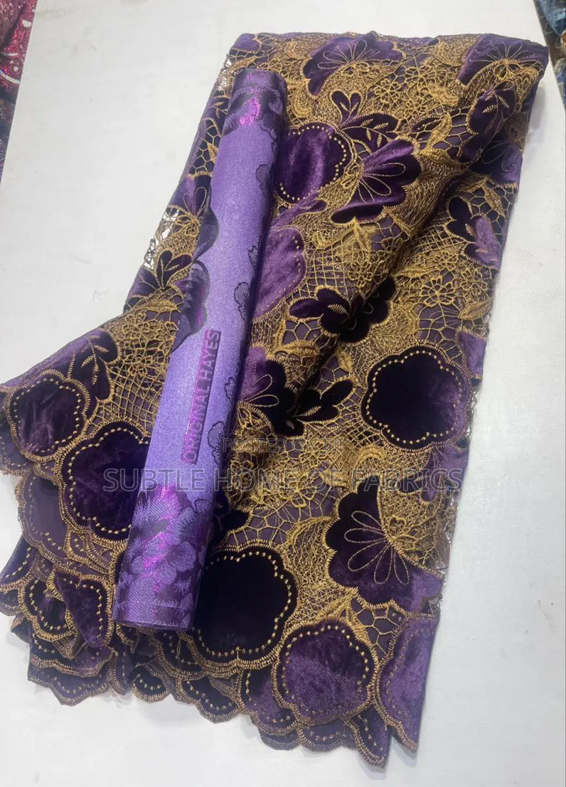 Luxury Velvet Lace With Gold Embroidery – Perfect for Eid Events