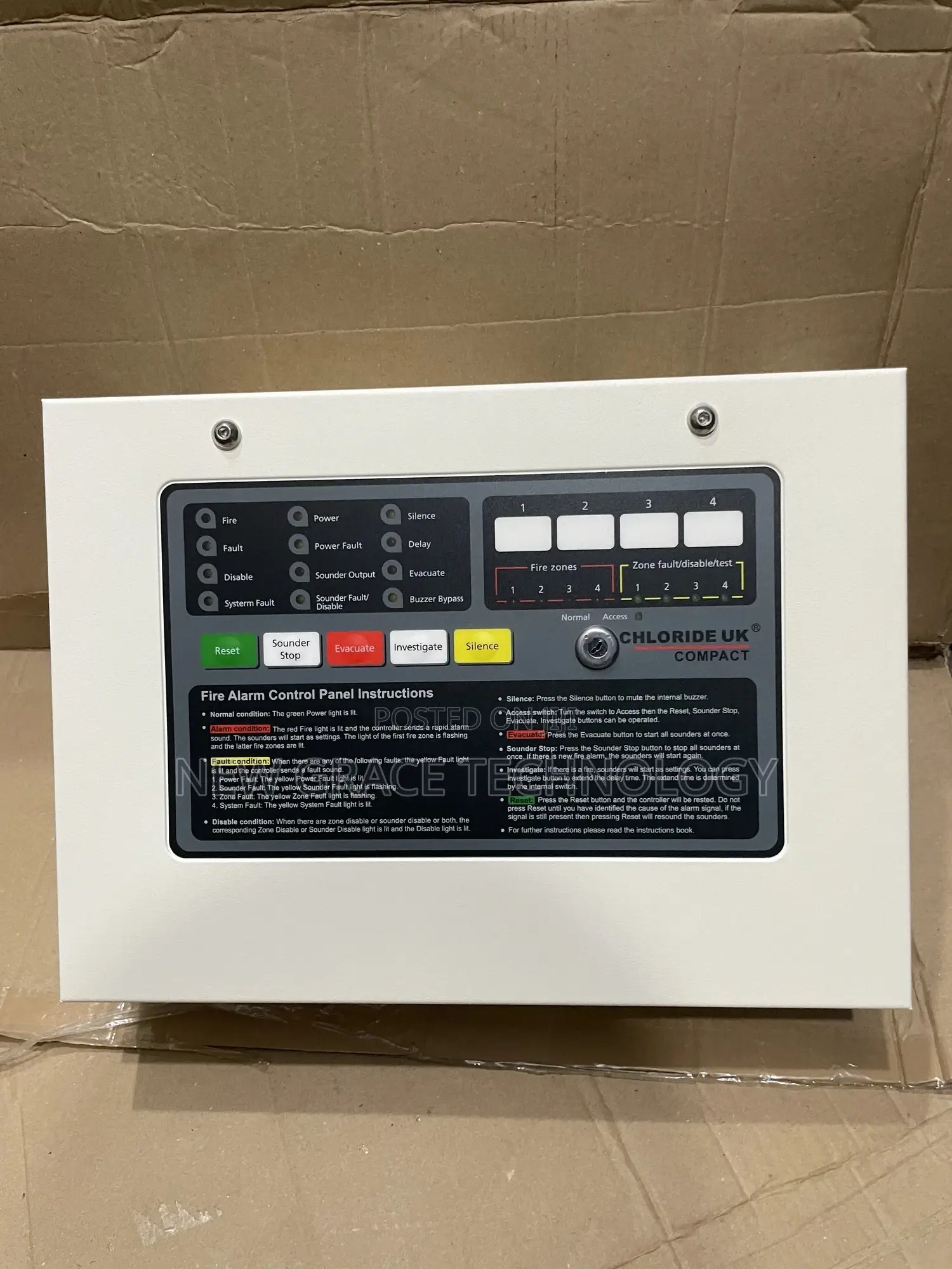 1zone Chloride Uk Conventional Fire Alarm Control Panel