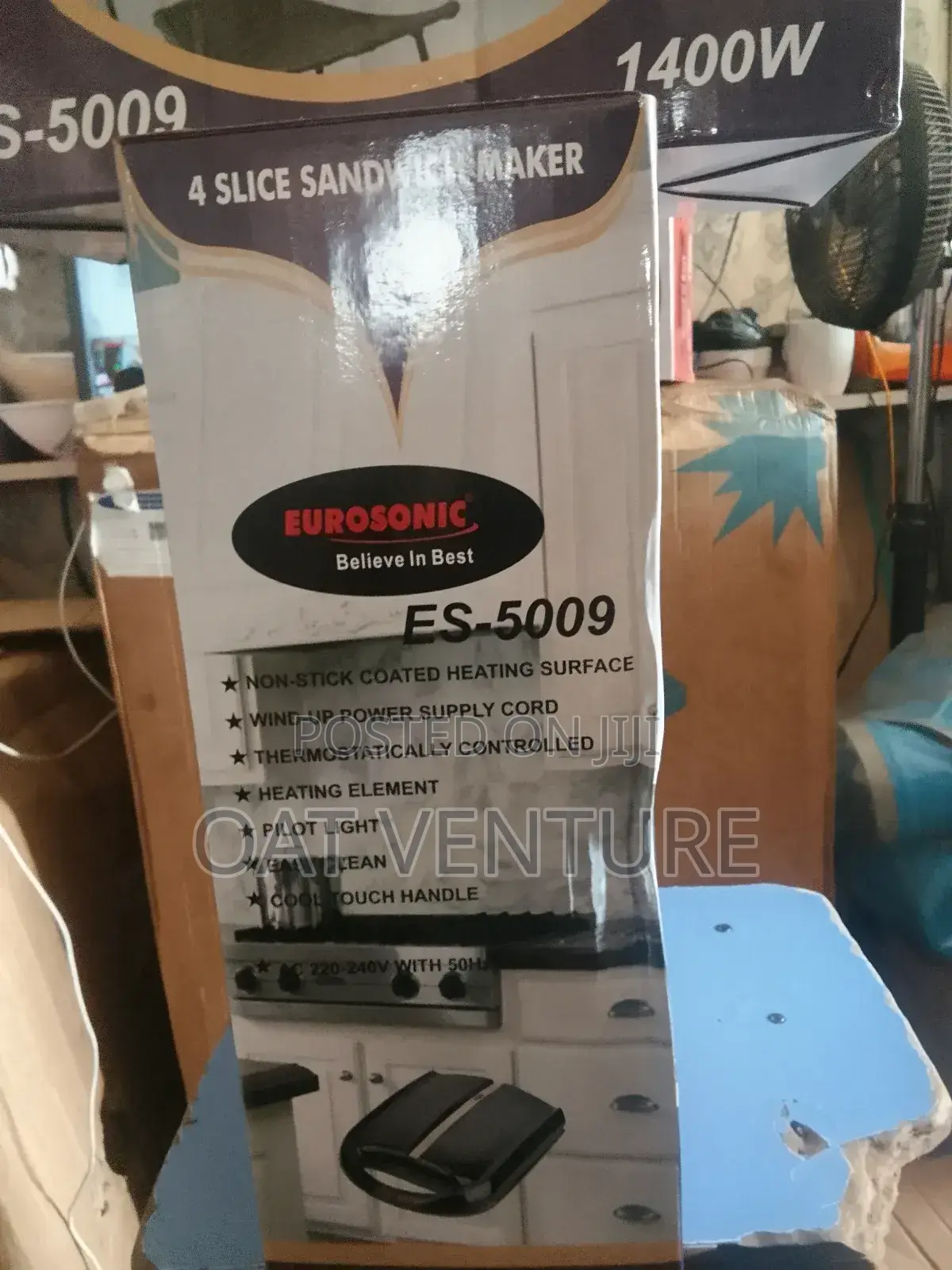 Eurosonic 4-Slice Sandwich Maker (Es-5009) - 1400w Fast Toaster