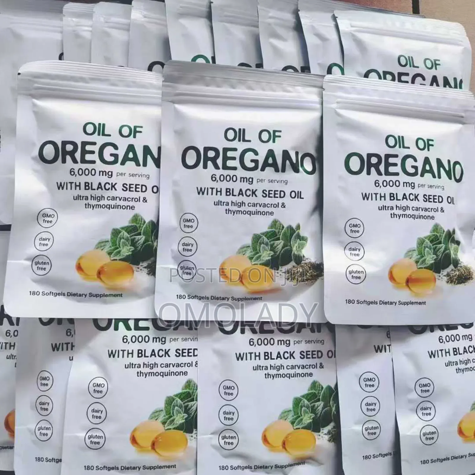 Oil of Oregano - 6000mg With Black Seed Oil -180 Softgel
