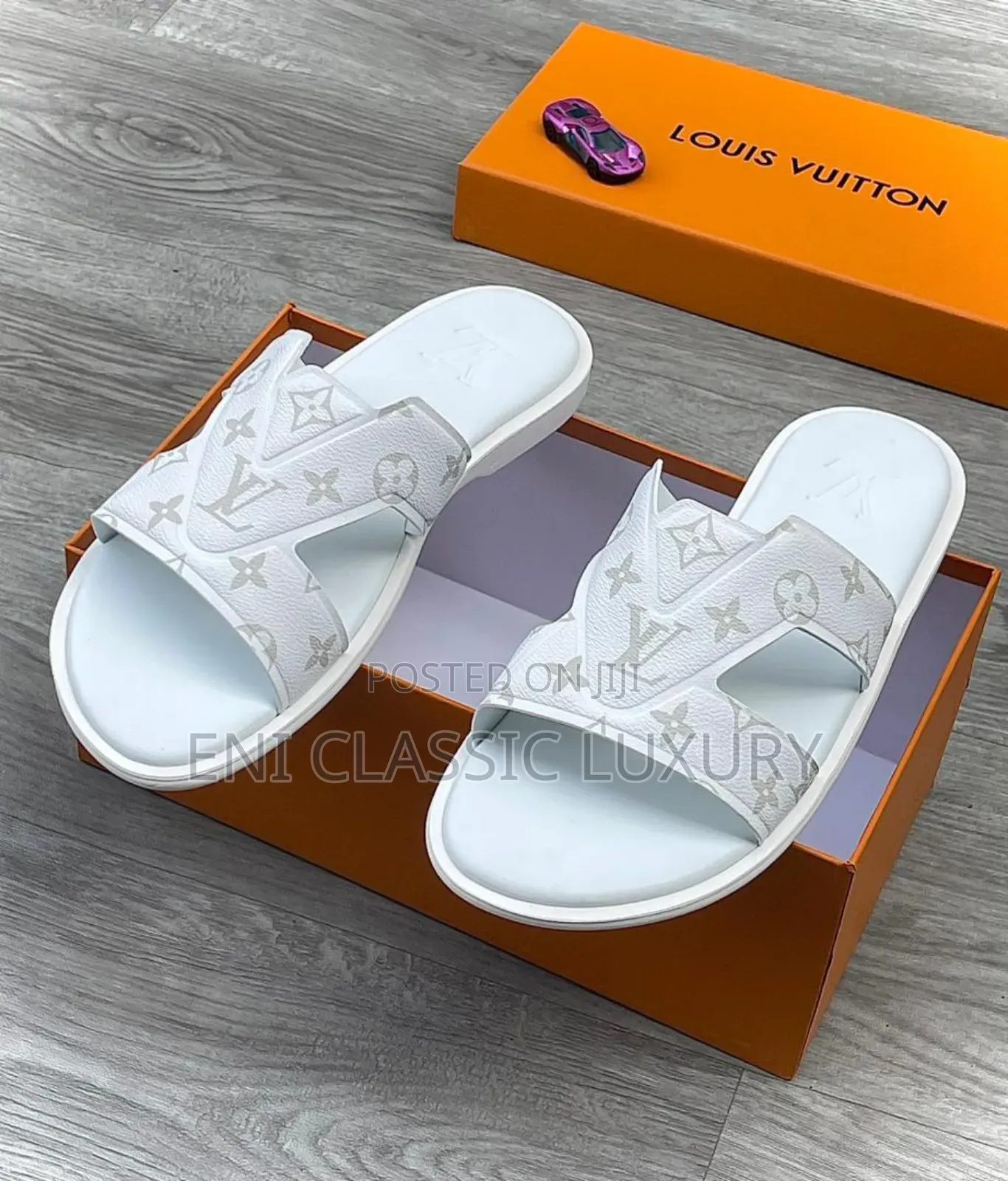 Pure Quality Luxury Men's Slippers Louis Vuitton Well Banded Package