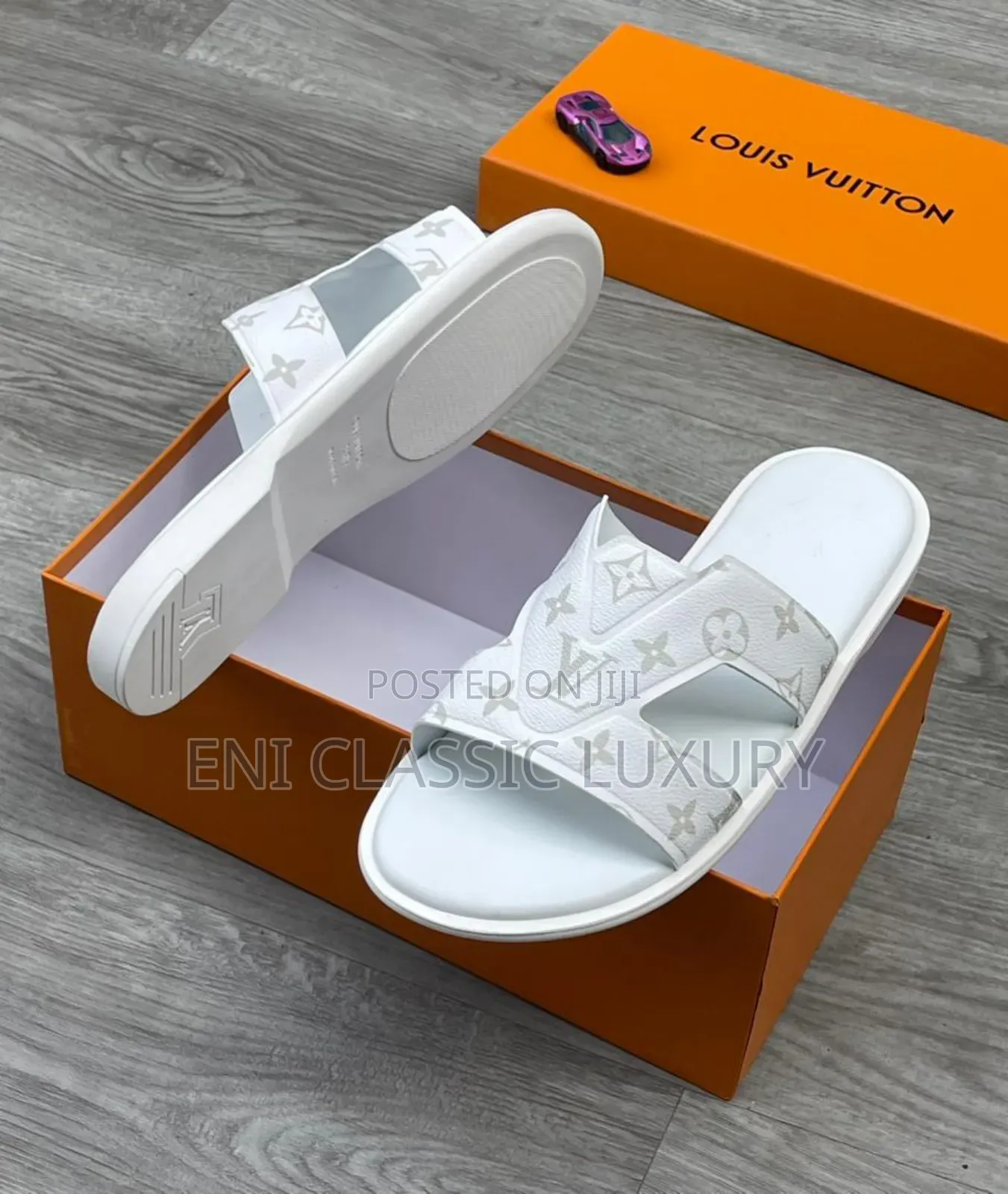 Pure Quality Luxury Men's Slippers Louis Vuitton Well Banded Package