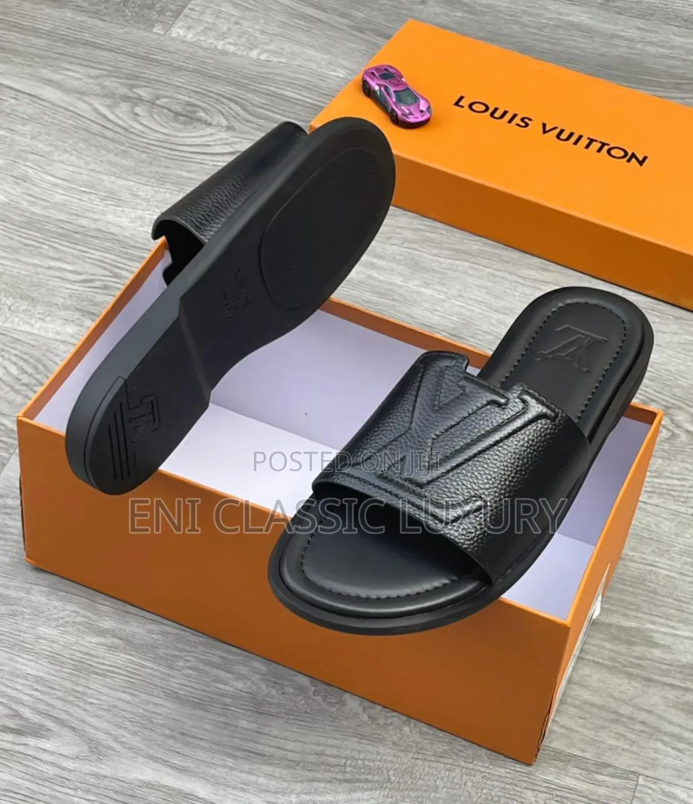 Pure Quality Luxury Men's Slippers Louis Vuitton Well Banded Package