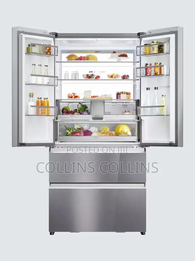 Haier Series 7 Freestanding 60/40 Fridge Freezer, Sapphire Glass