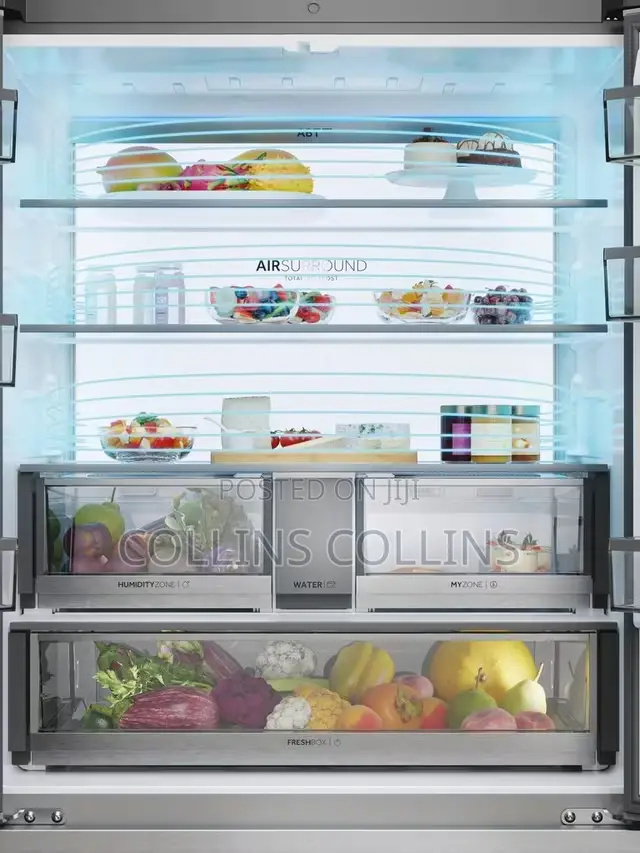 Haier Series 7 Freestanding 60/40 Fridge Freezer, Sapphire Glass