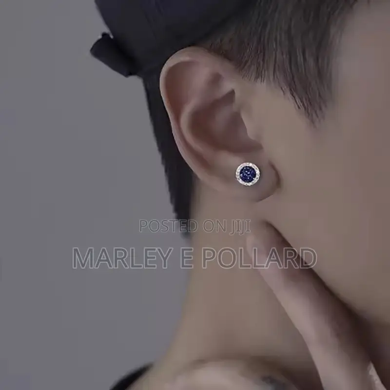 Silver Cubic Zirconia Magnetic Clip on Men’S Women’S Earrings