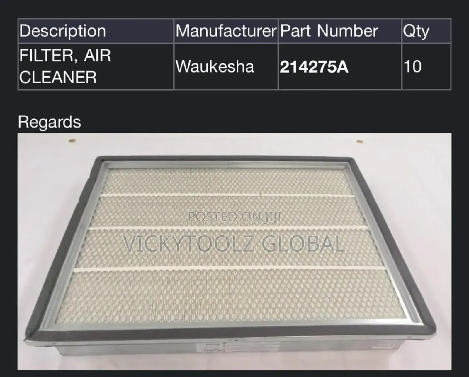 Filter Air Cleaner 214275a