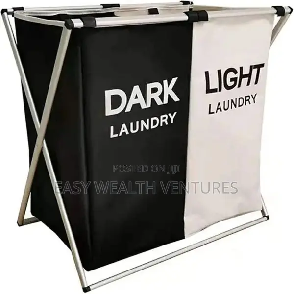 Large Laundry Basket, 2/3 Section Foldable Dirty Clothes Hamper
