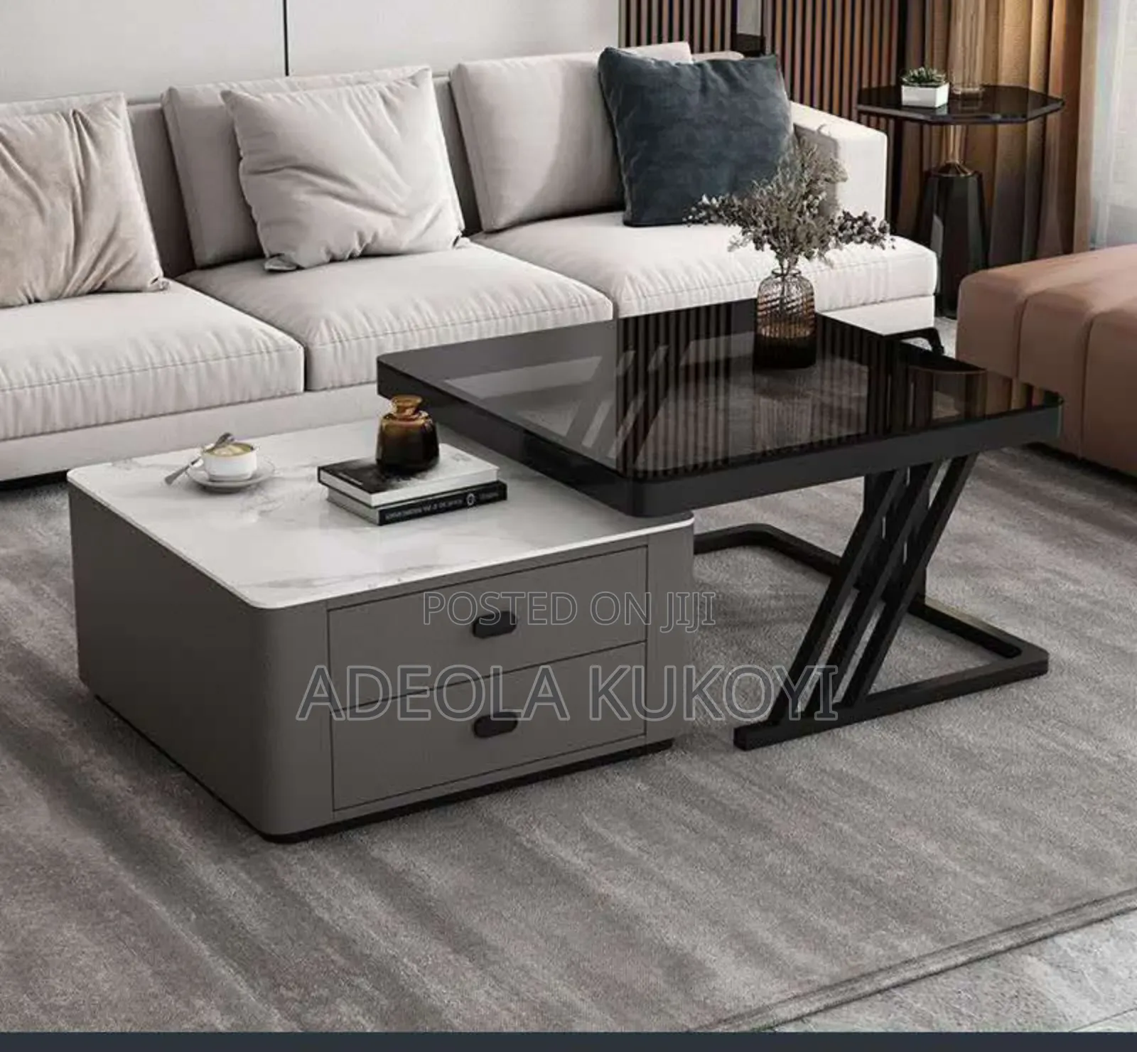 Black Marble Glass Top