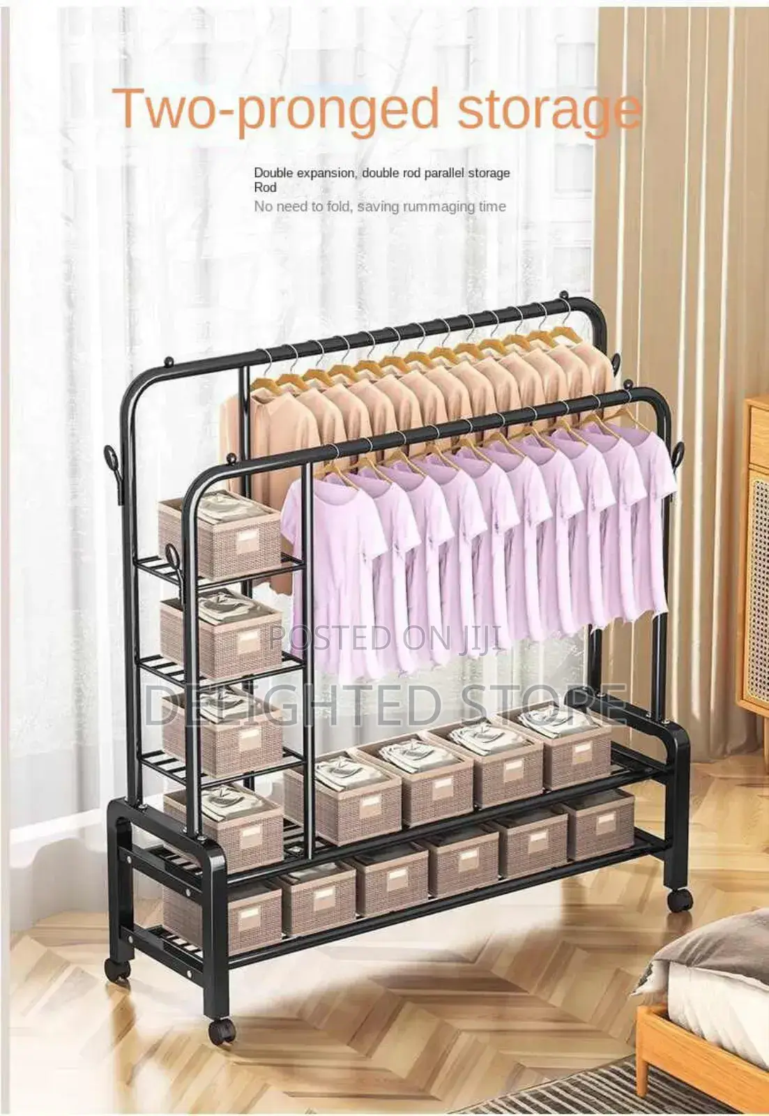 78kg Heavy Duty 150cm Wardrobe Foldable Hanger/Rack