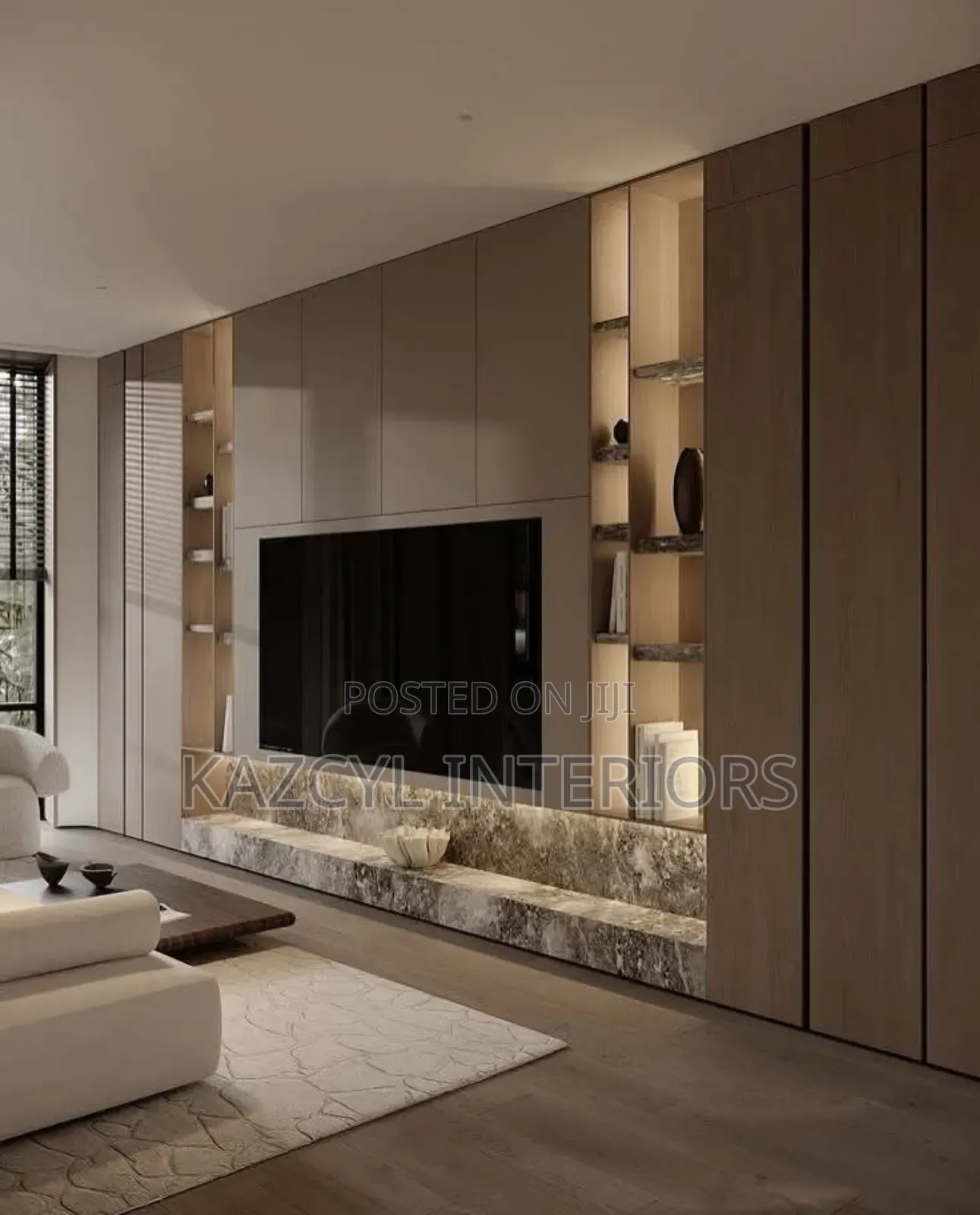 Contempotary Shelf For Tv And Wall Devider