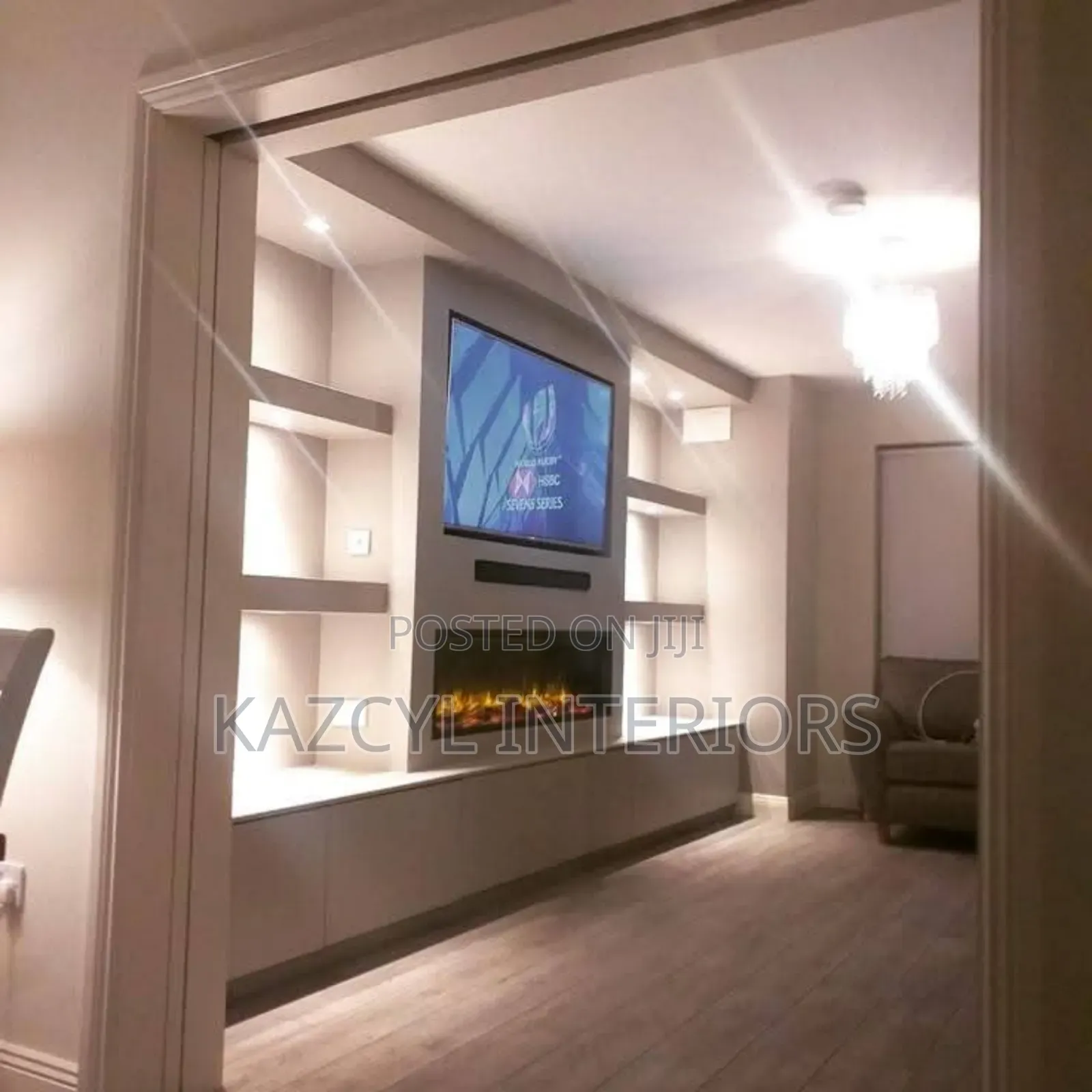 Contempotary Shelf For Tv And Wall Devider