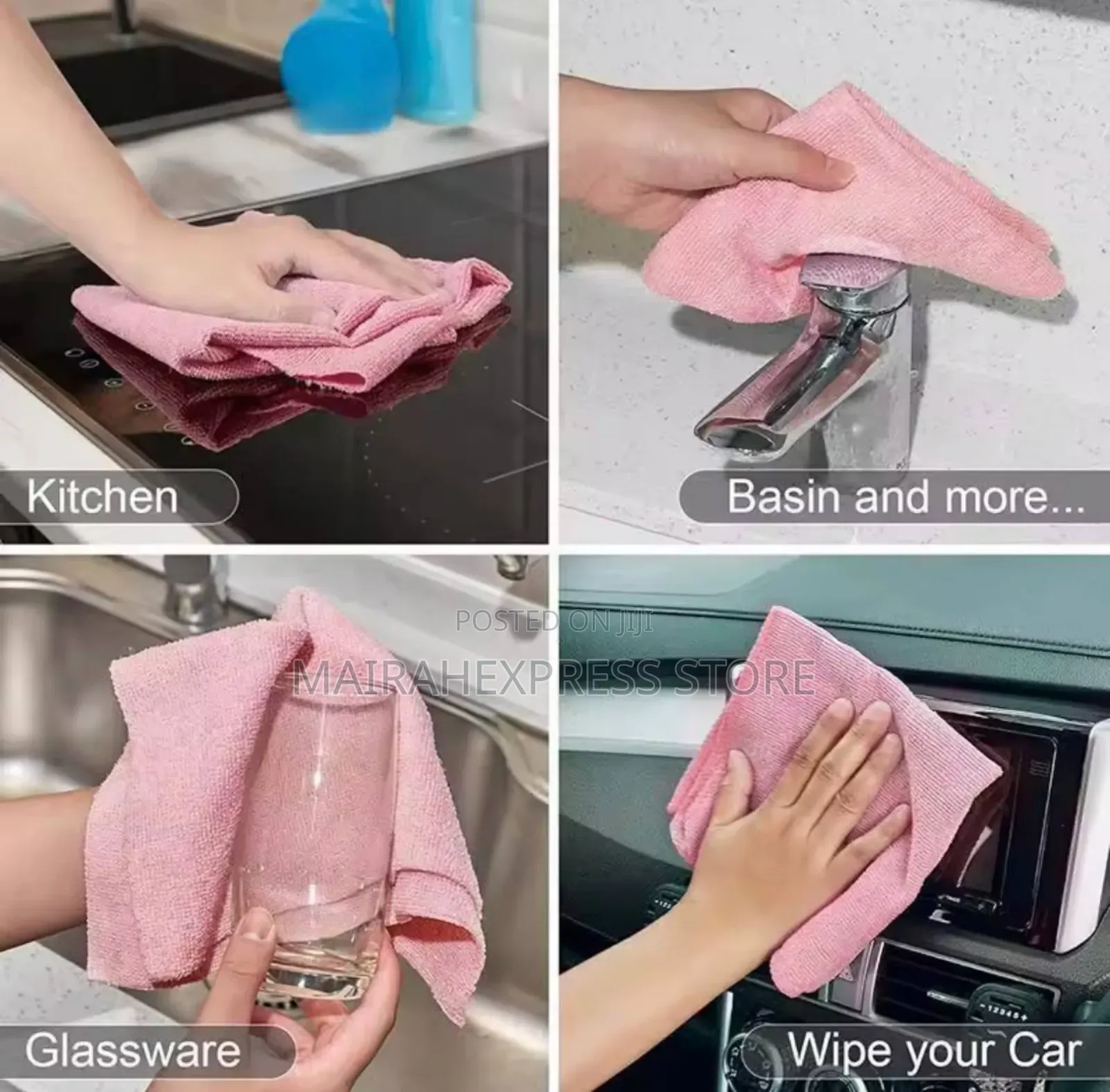 25pcs Reusable Microfiber Cleaning Towel (Size: 25x 25cm) T2mm7.