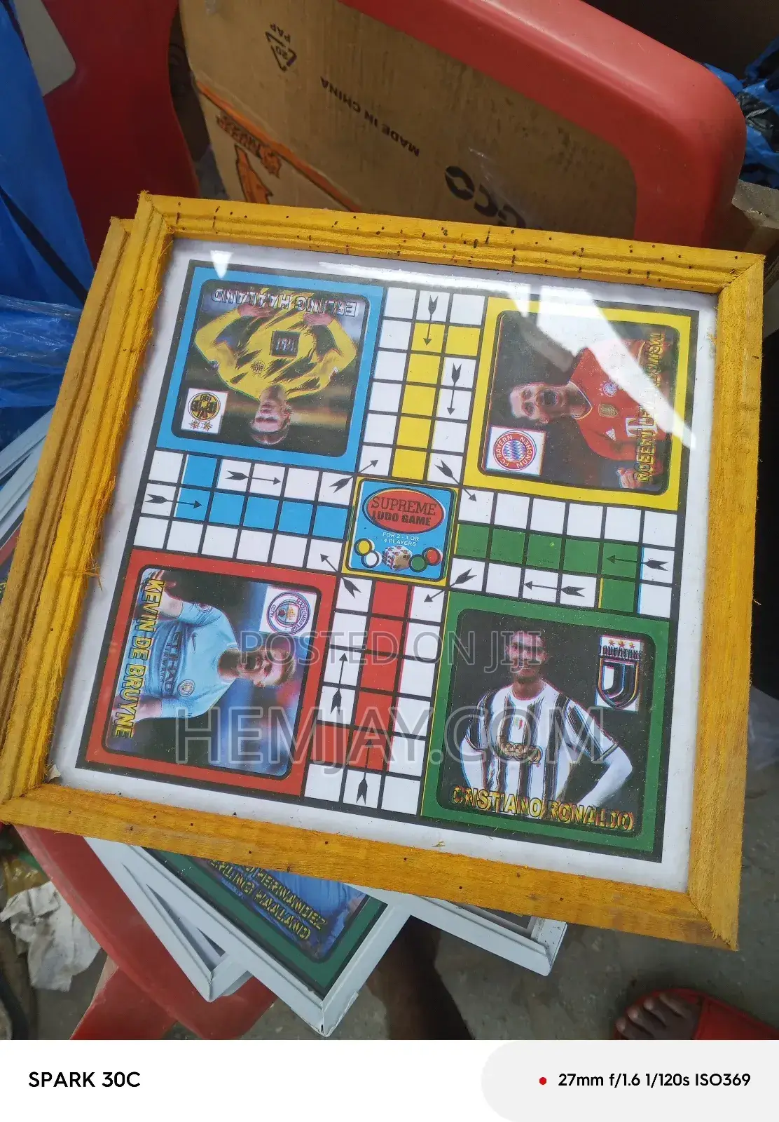 Wooden Glass Ludo Game "Available in Different Design and Club Logo"